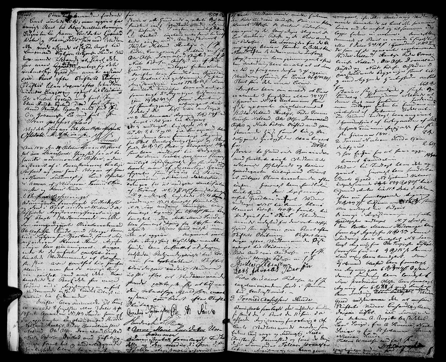 Flekkefjord sorenskriveri, AV/SAK-1221-0001/H/Hc/L0012: Skifteprotokoll nr. 6, med gårdsnavn- og personnavnregister, 1841-1850, s. 3b-4a