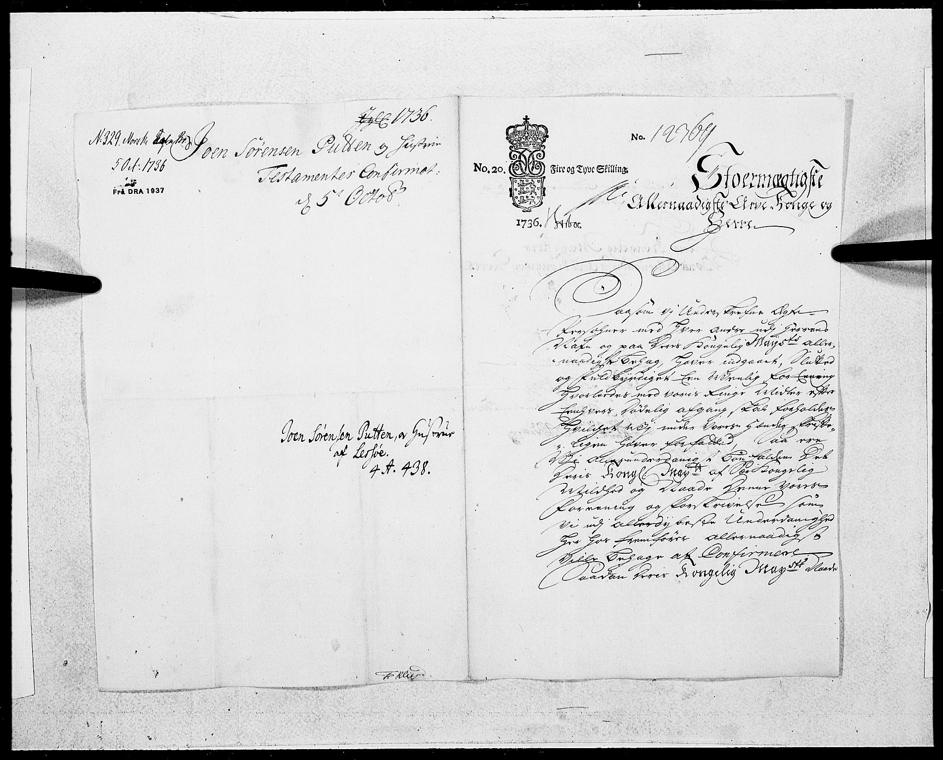 Danske Kanselli 1572-1799, AV/RA-EA-3023/F/Fc/Fcc/Fcca/L0123: Norske innlegg 1572-1799, 1736, s. 275