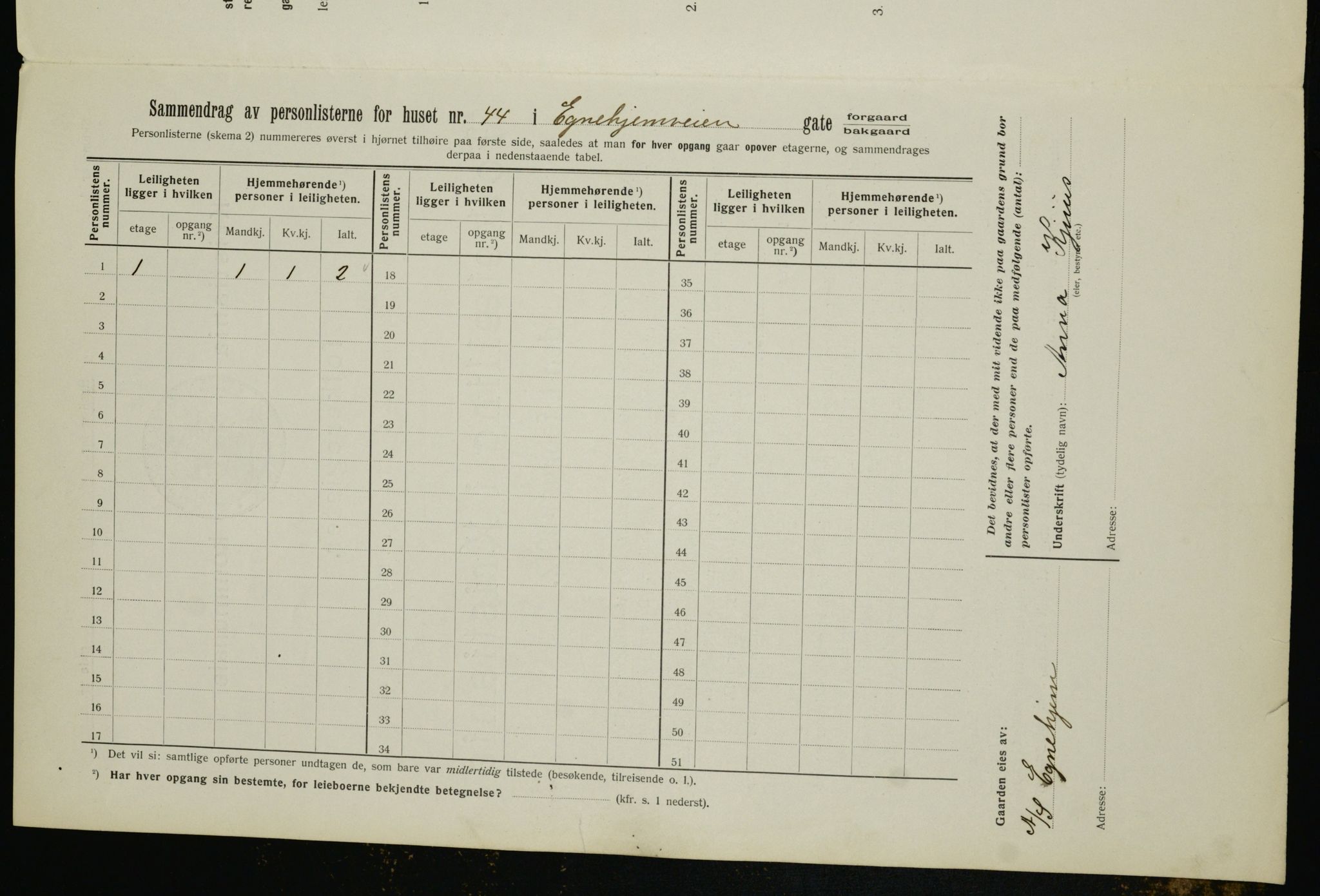 OBA, Kommunal folketelling 1.2.1912 for Kristiania, 1912, s. 18894