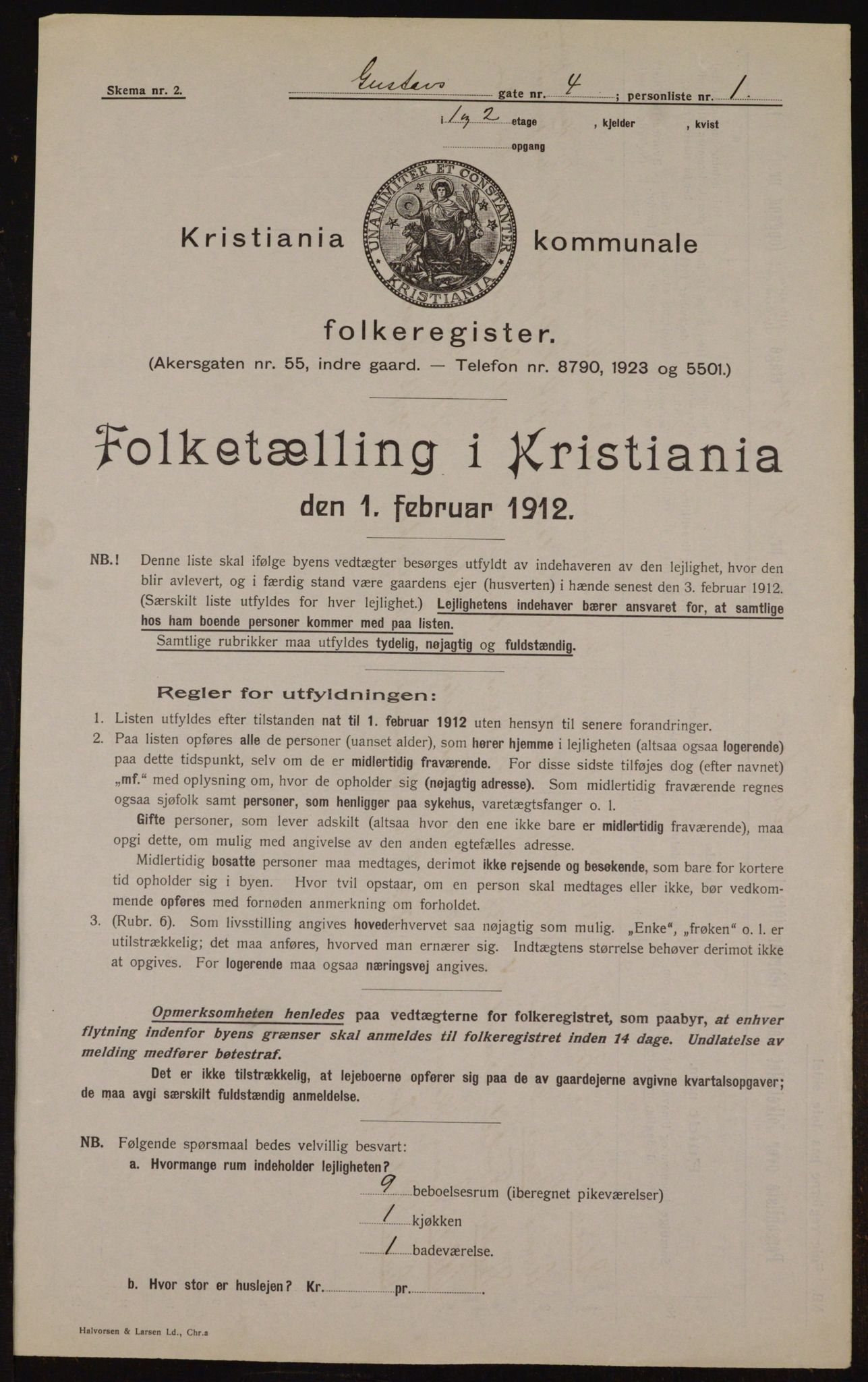 OBA, Kommunal folketelling 1.2.1912 for Kristiania, 1912, s. 32466