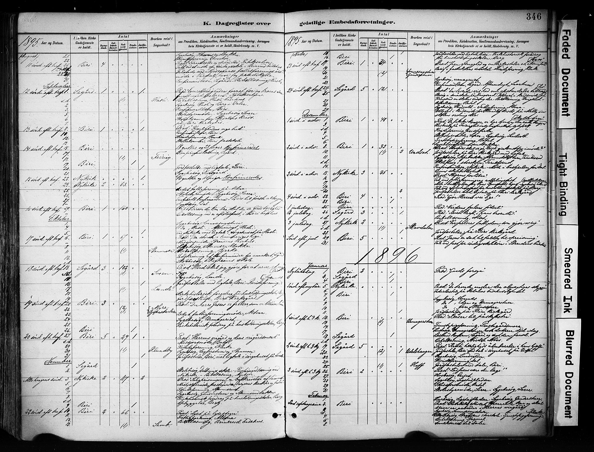 Biri prestekontor, SAH/PREST-096/H/Ha/Haa/L0009: Ministerialbok nr. 9, 1887-1900, s. 346