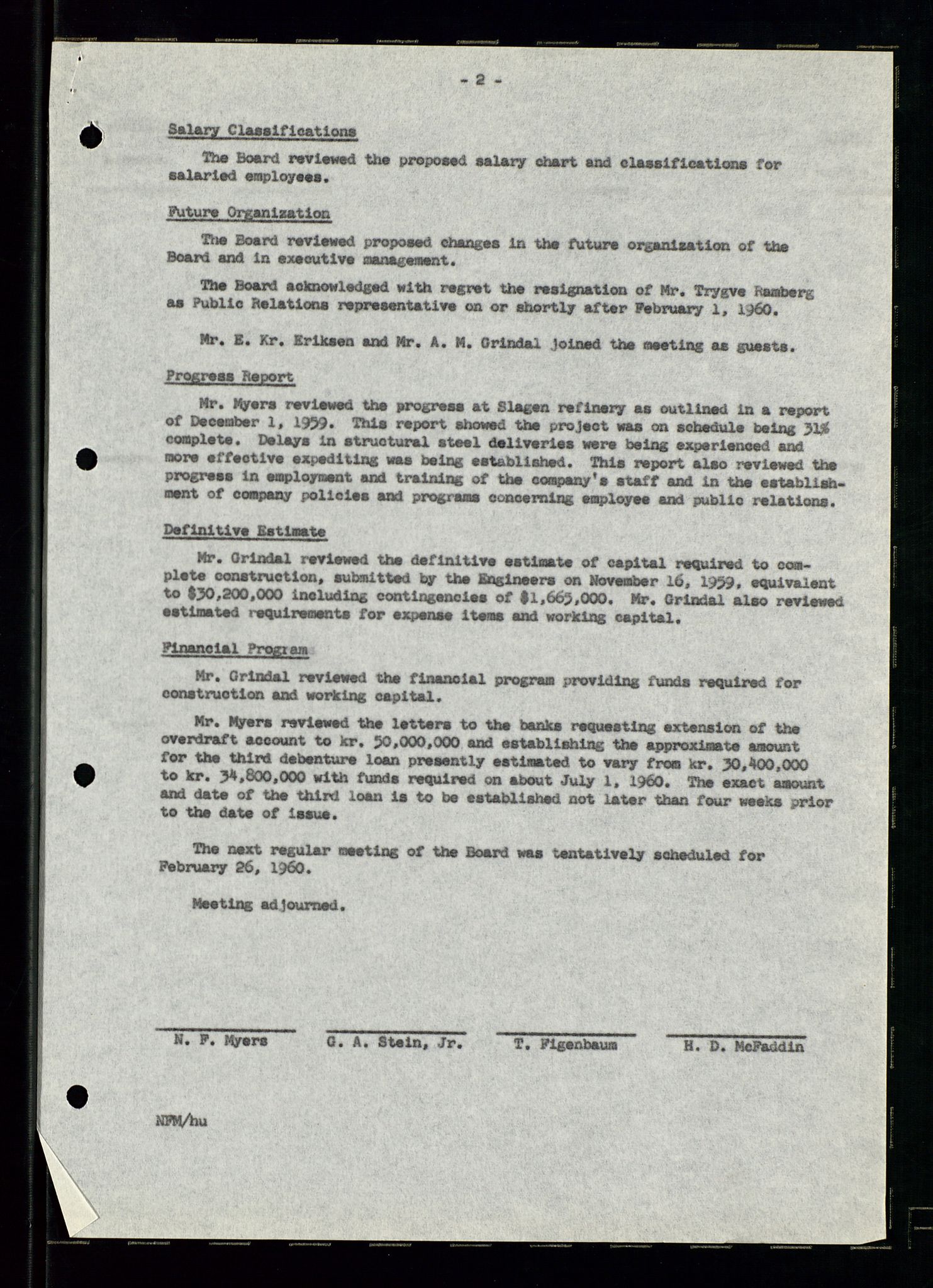 PA 1537 - A/S Essoraffineriet Norge, AV/SAST-A-101957/A/Aa/L0002/0001: Styremøter / Shareholder meetings, Board meeting minutes, 1957-1961, s. 104