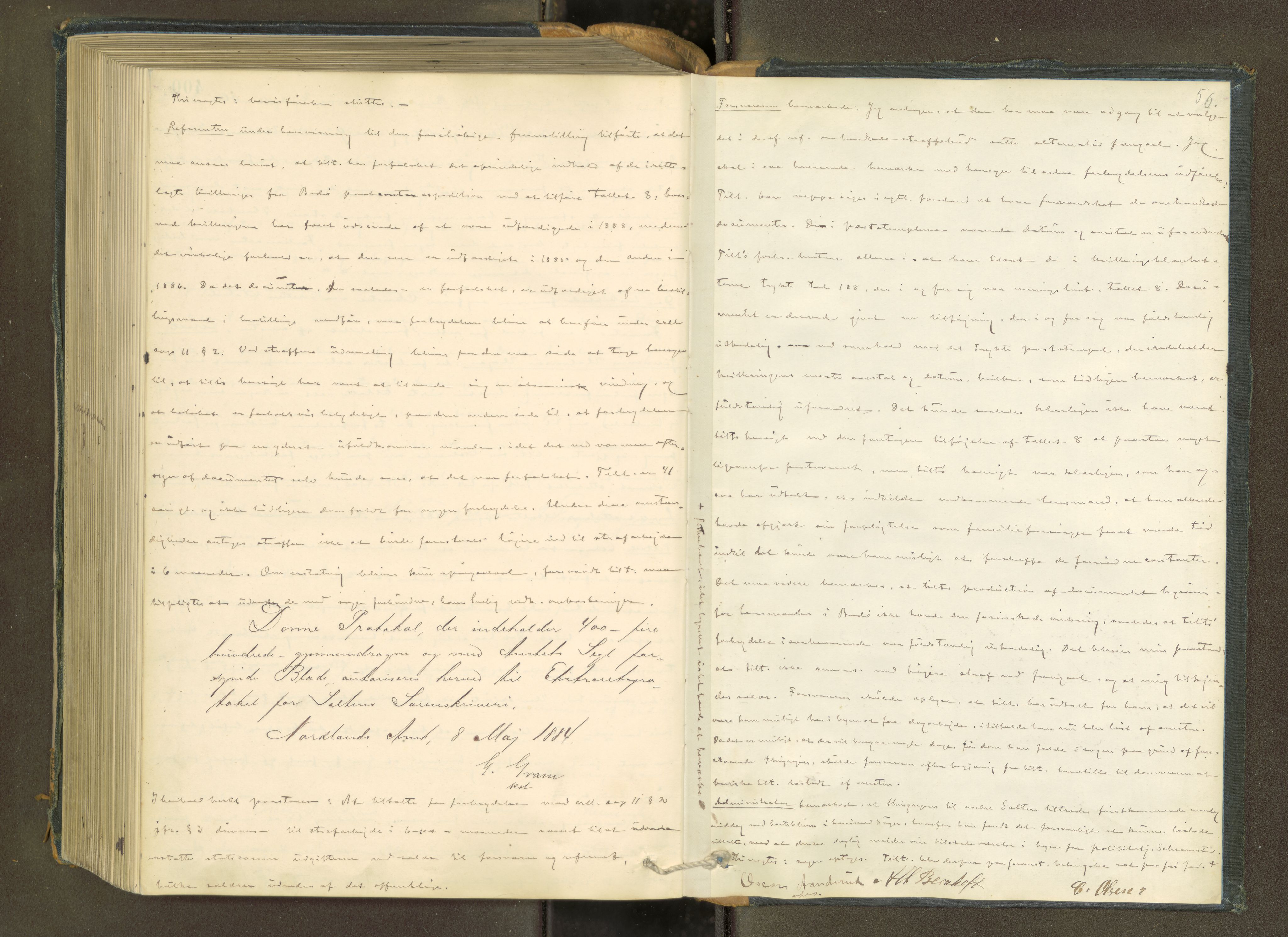 Salten sorenskriveri, AV/SAT-A-4578/1/1/1B/L0027: Ekstrarettsprot. nr. 25, 1884-1889, s. 400b