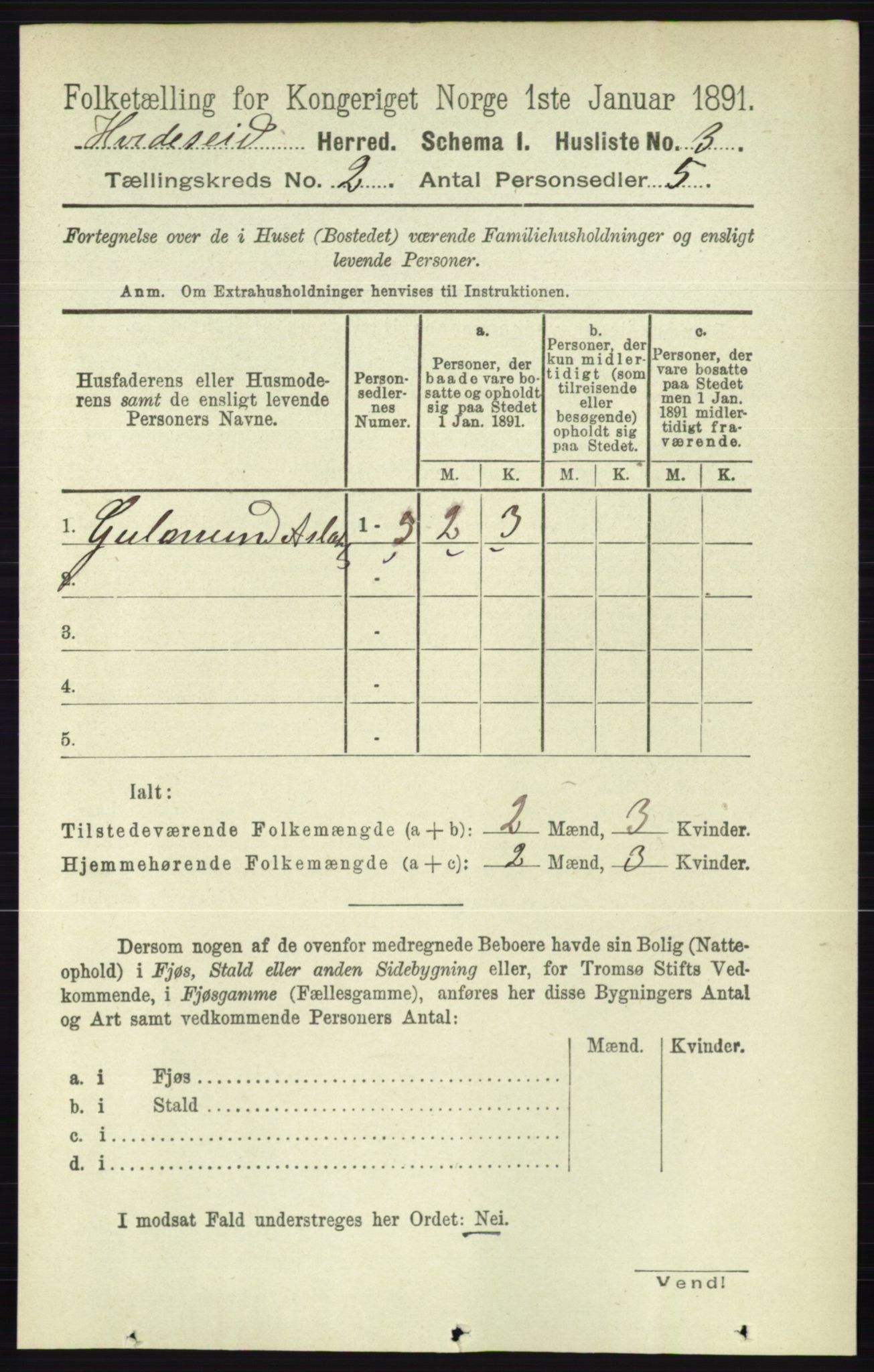 RA, Folketelling 1891 for 0829 Kviteseid herred, 1891, s. 261