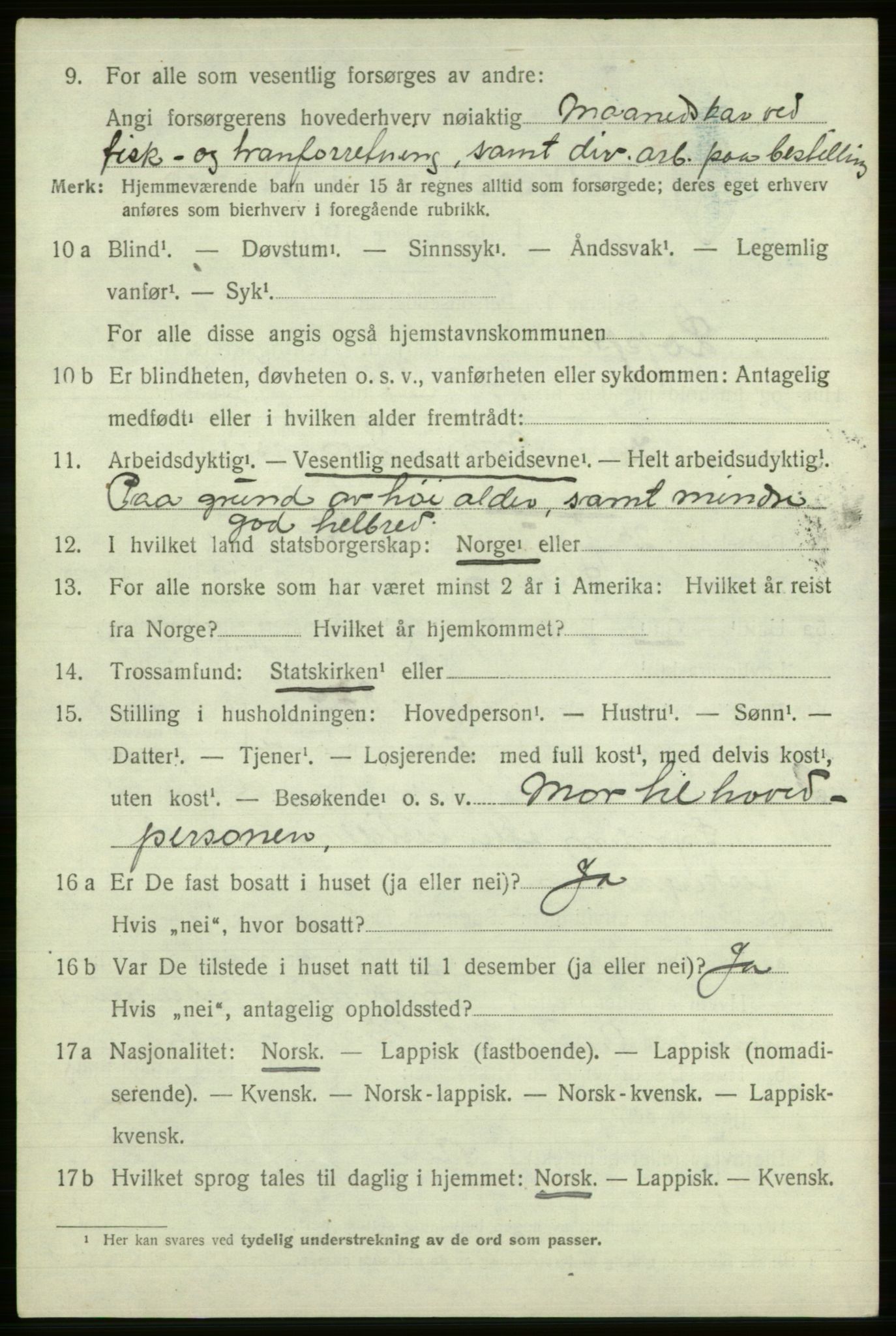SATØ, Folketelling 1920 for 2014 Loppa herred, 1920, s. 2731