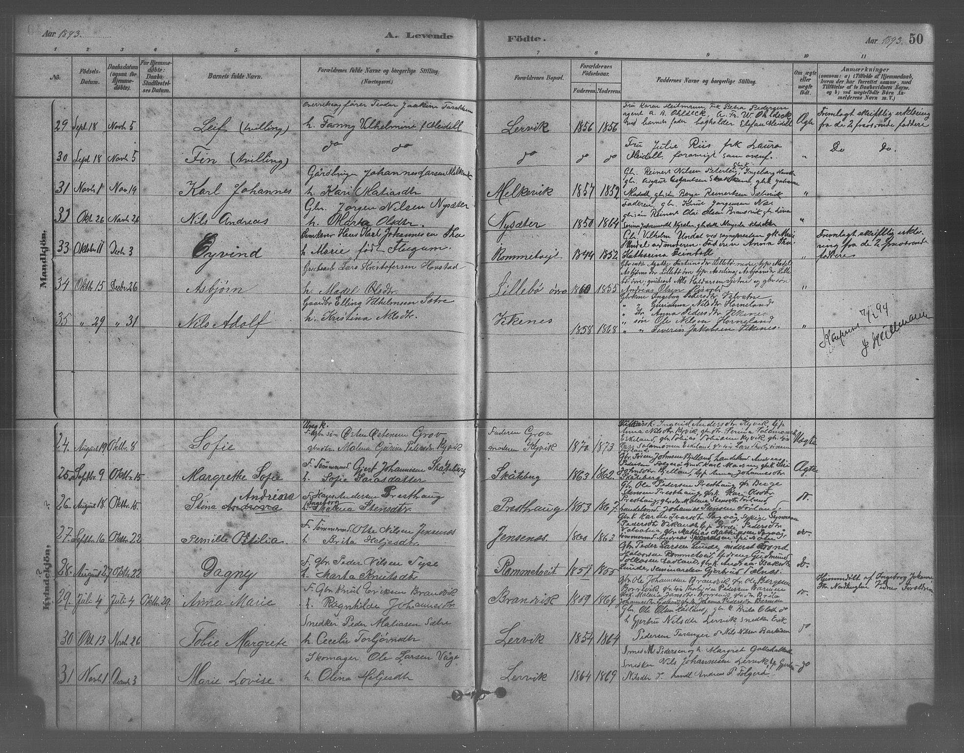 Stord sokneprestembete, AV/SAB-A-78201/H/Hab: Klokkerbok nr. A 2, 1879-1909, s. 50