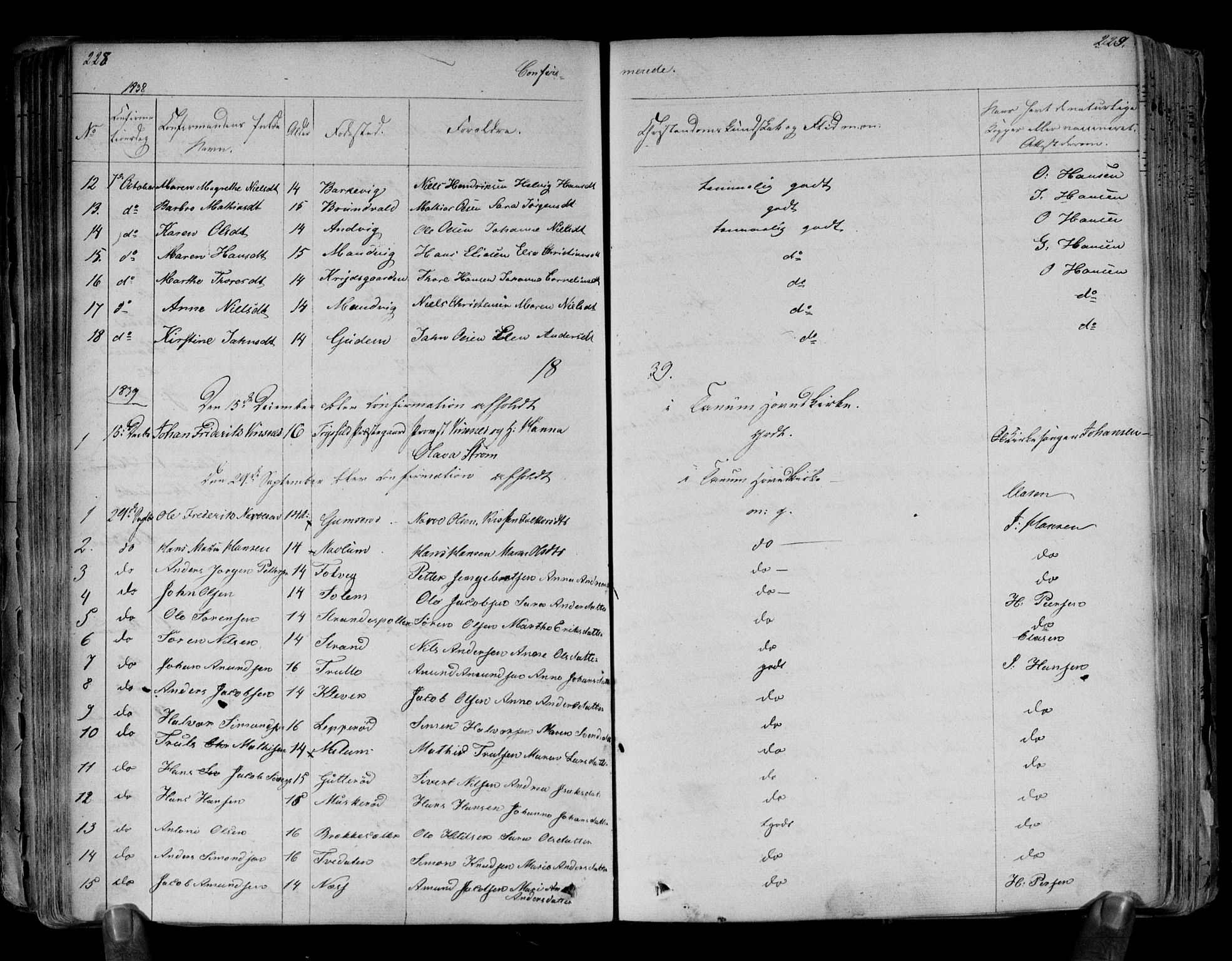 Brunlanes kirkebøker, SAKO/A-342/F/Fa/L0003: Ministerialbok nr. I 3, 1834-1845, s. 228-229