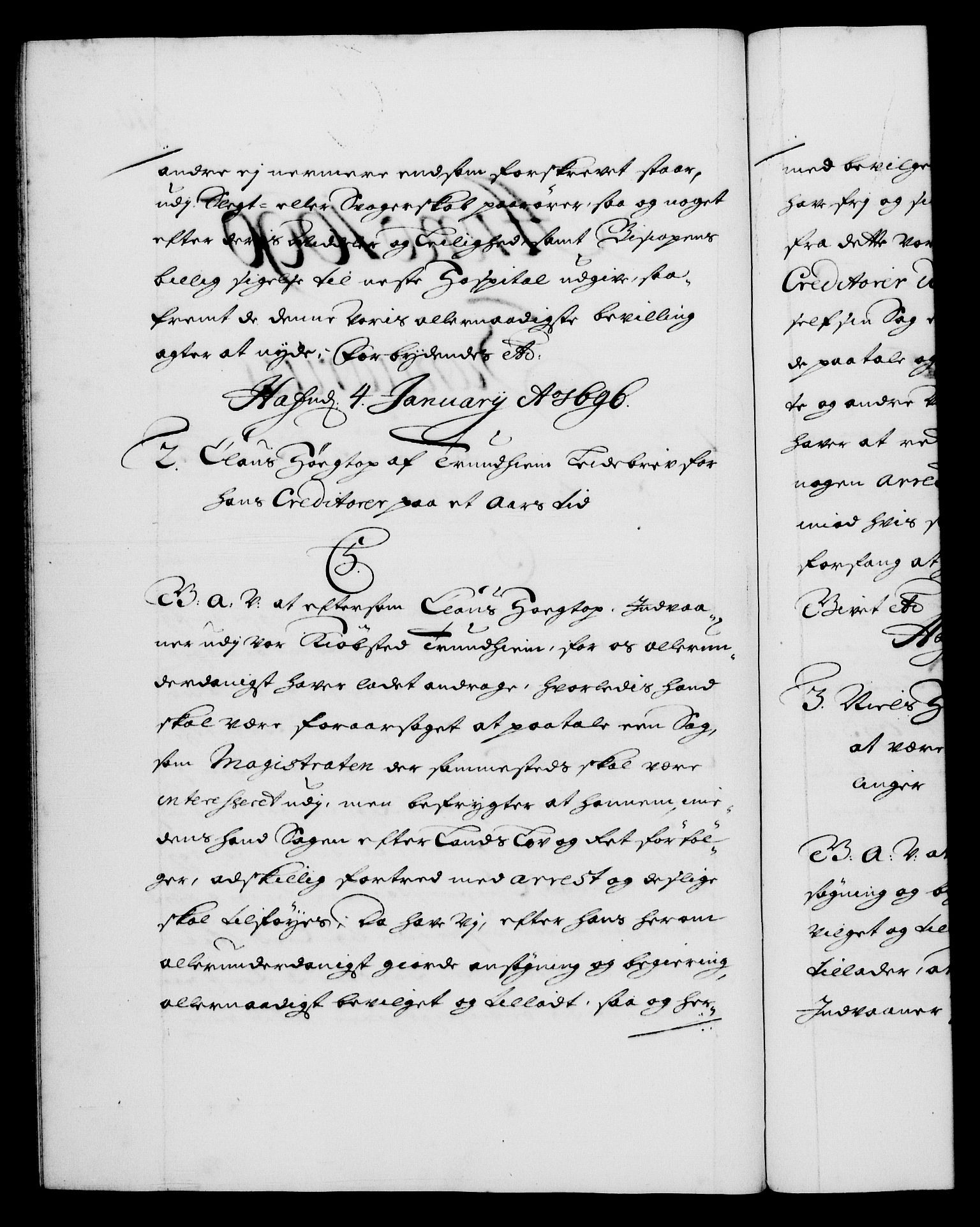 Danske Kanselli 1572-1799, RA/EA-3023/F/Fc/Fca/Fcaa/L0016: Norske registre (mikrofilm), 1692-1697, s. 310b