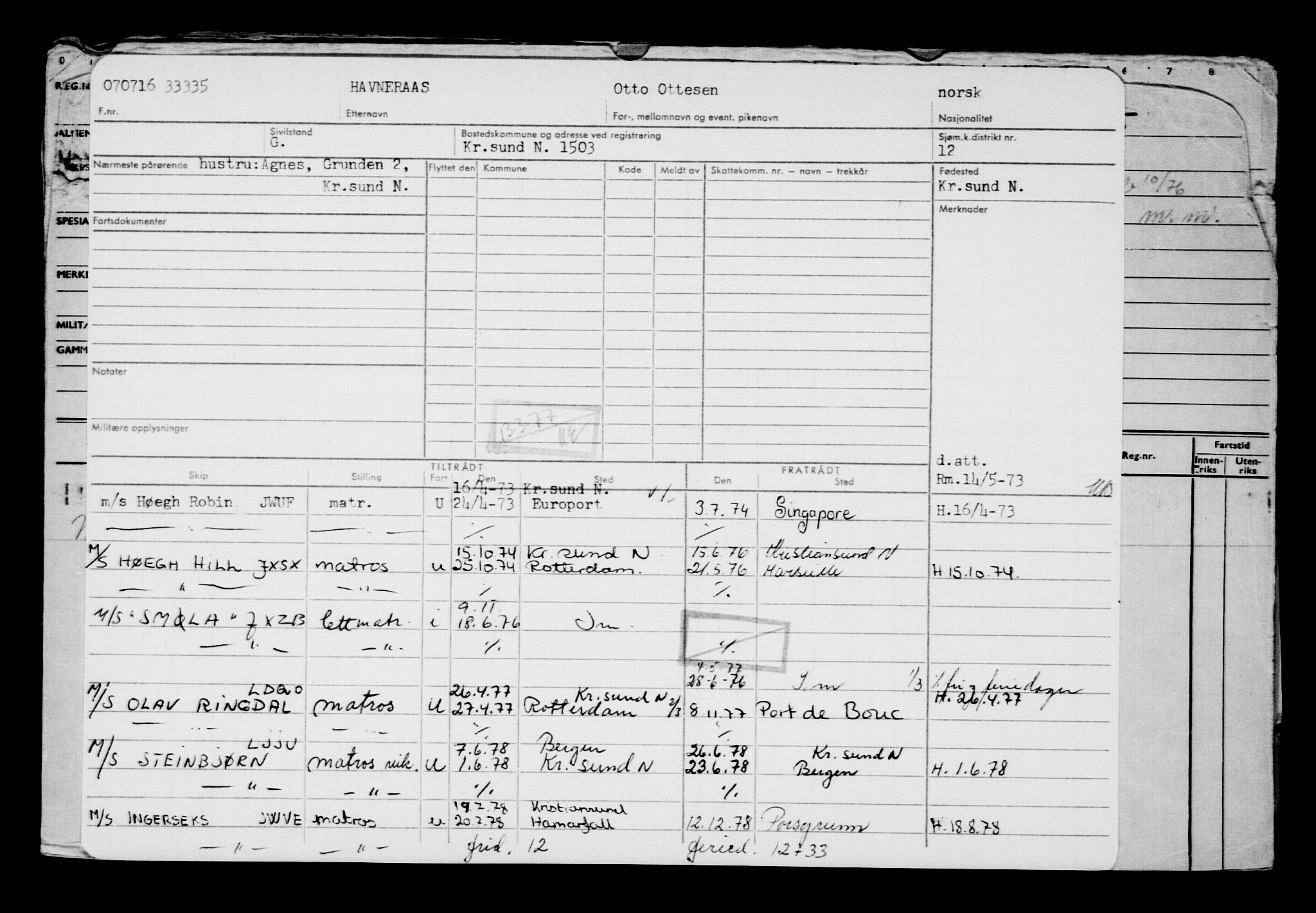 Direktoratet for sjømenn, AV/RA-S-3545/G/Gb/L0140: Hovedkort, 1916, s. 582