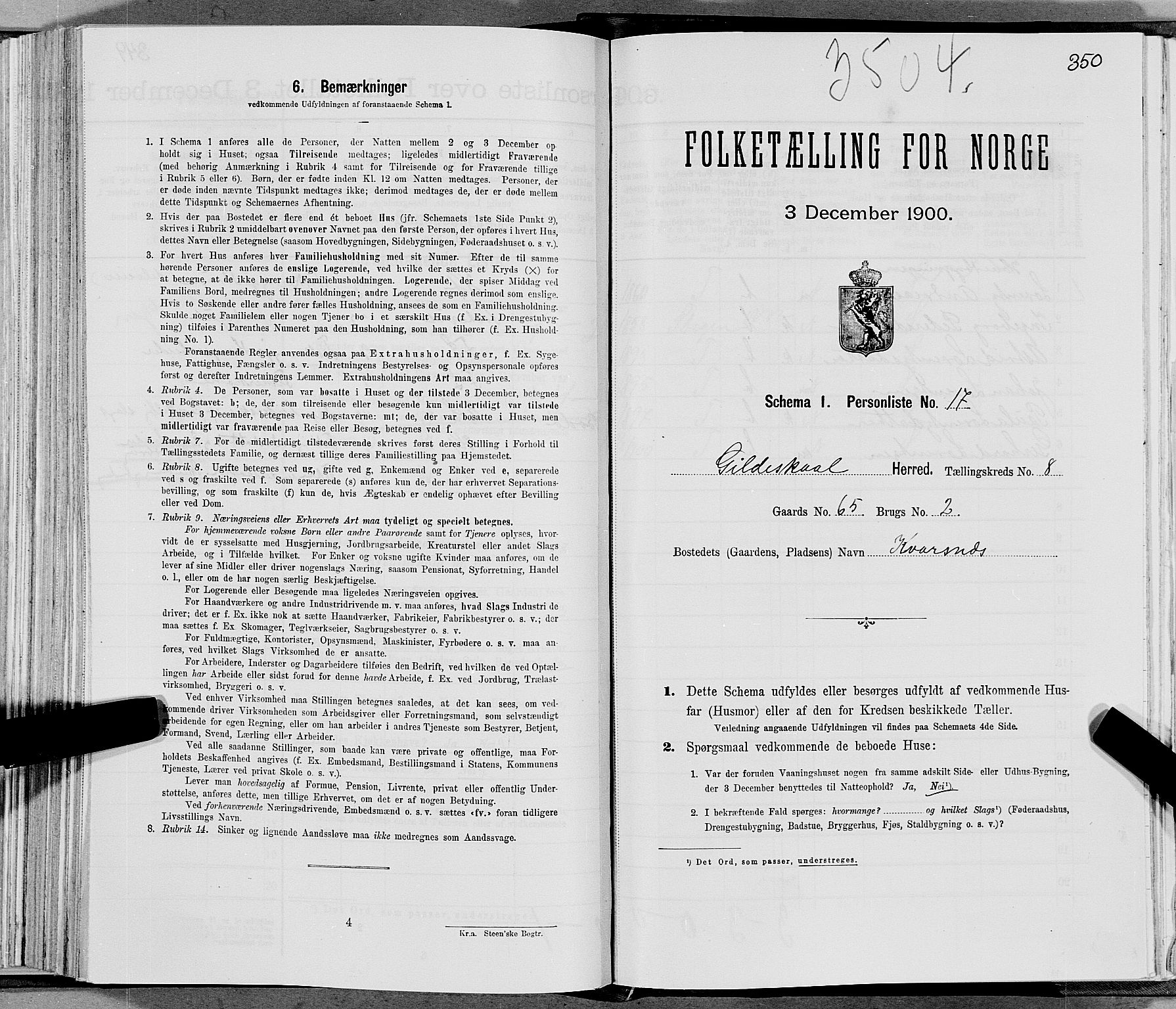 SAT, Folketelling 1900 for 1838 Gildeskål herred, 1900, s. 866