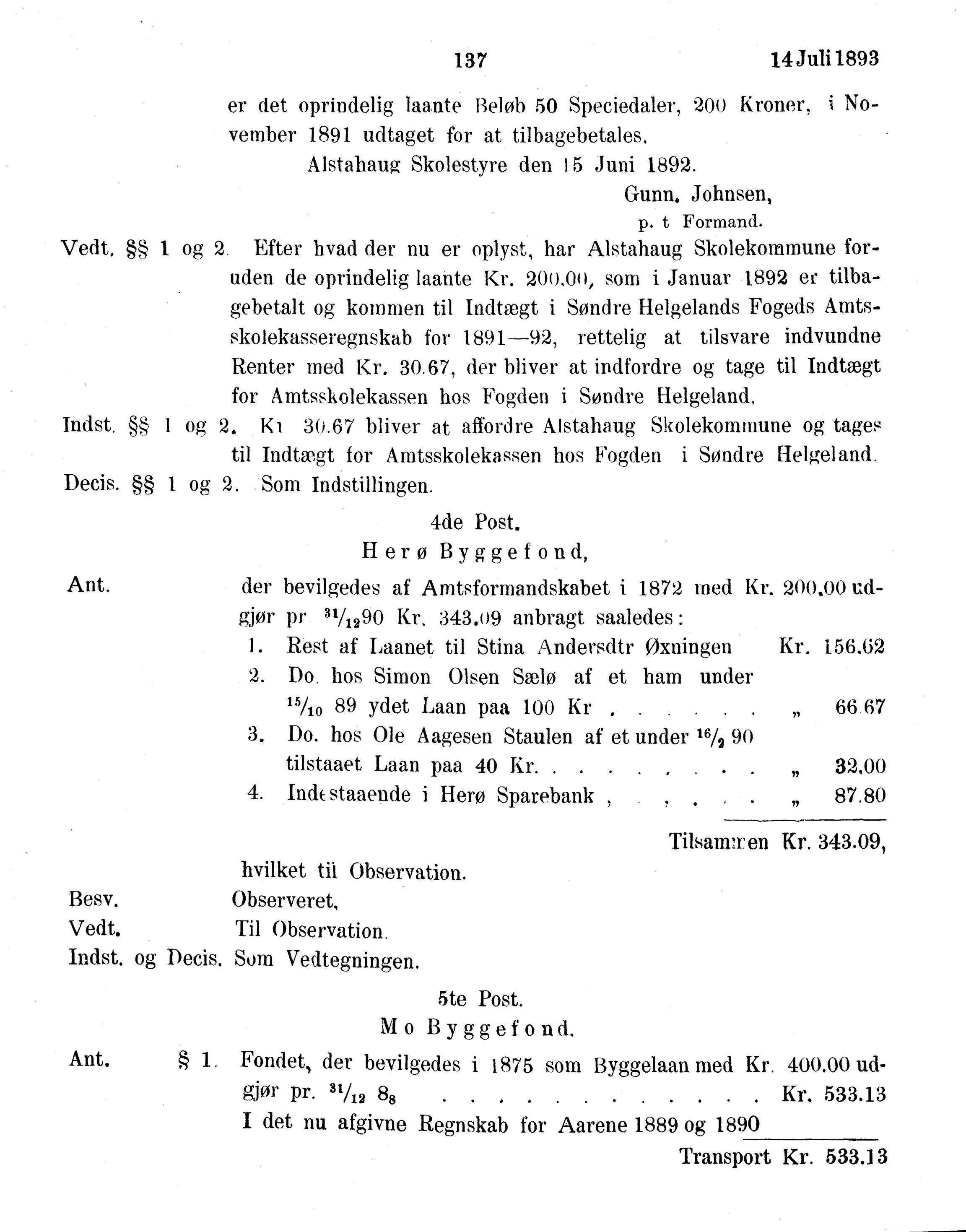 Nordland Fylkeskommune. Fylkestinget, AIN/NFK-17/176/A/Ac/L0016: Fylkestingsforhandlinger 1891-1893, 1891-1893