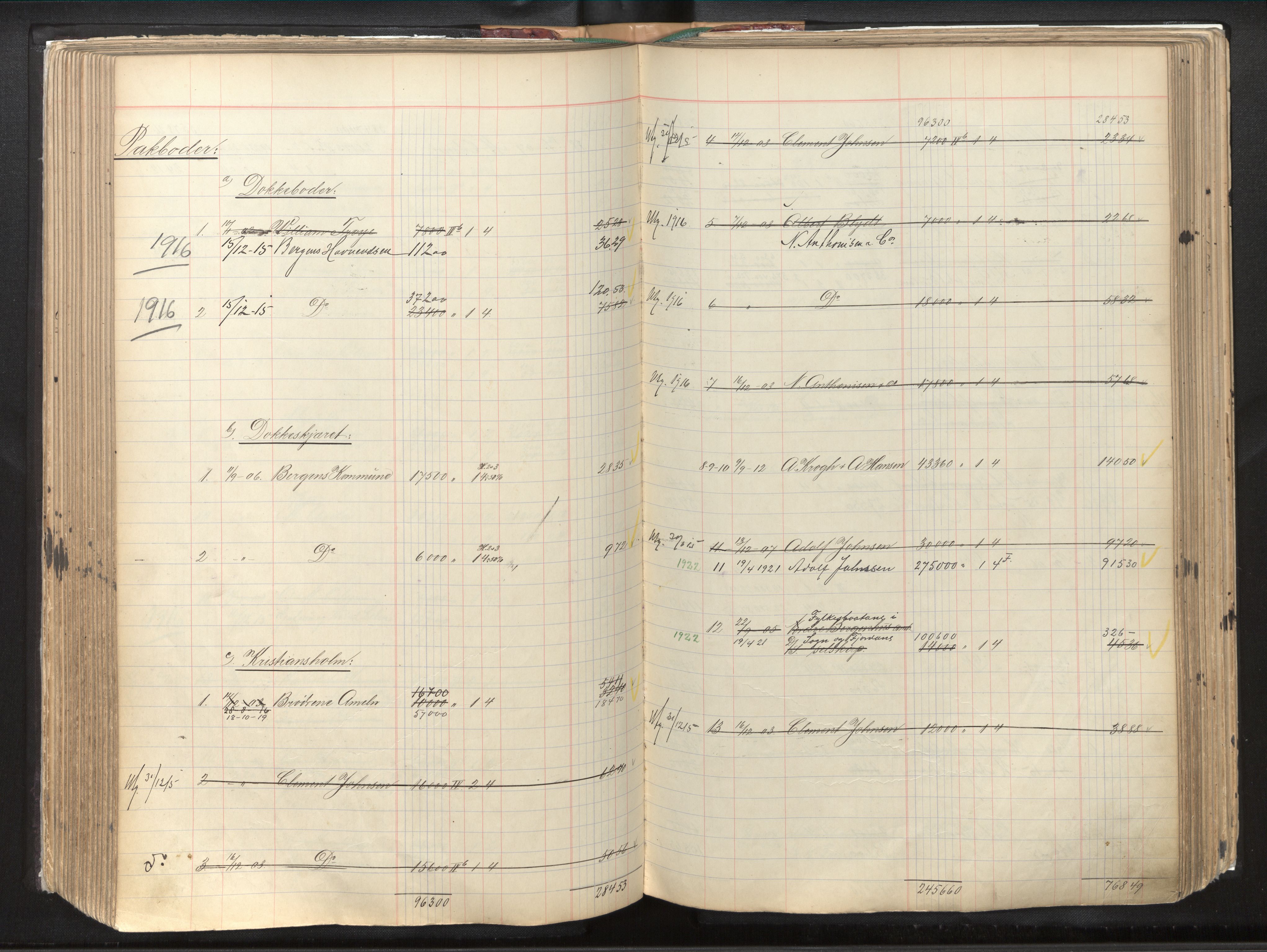 Byfogd og Byskriver i Bergen, SAB/A-3401/11/11Db/L0003: Register til branntakstprotokoll og branntakstkontingent, 1921