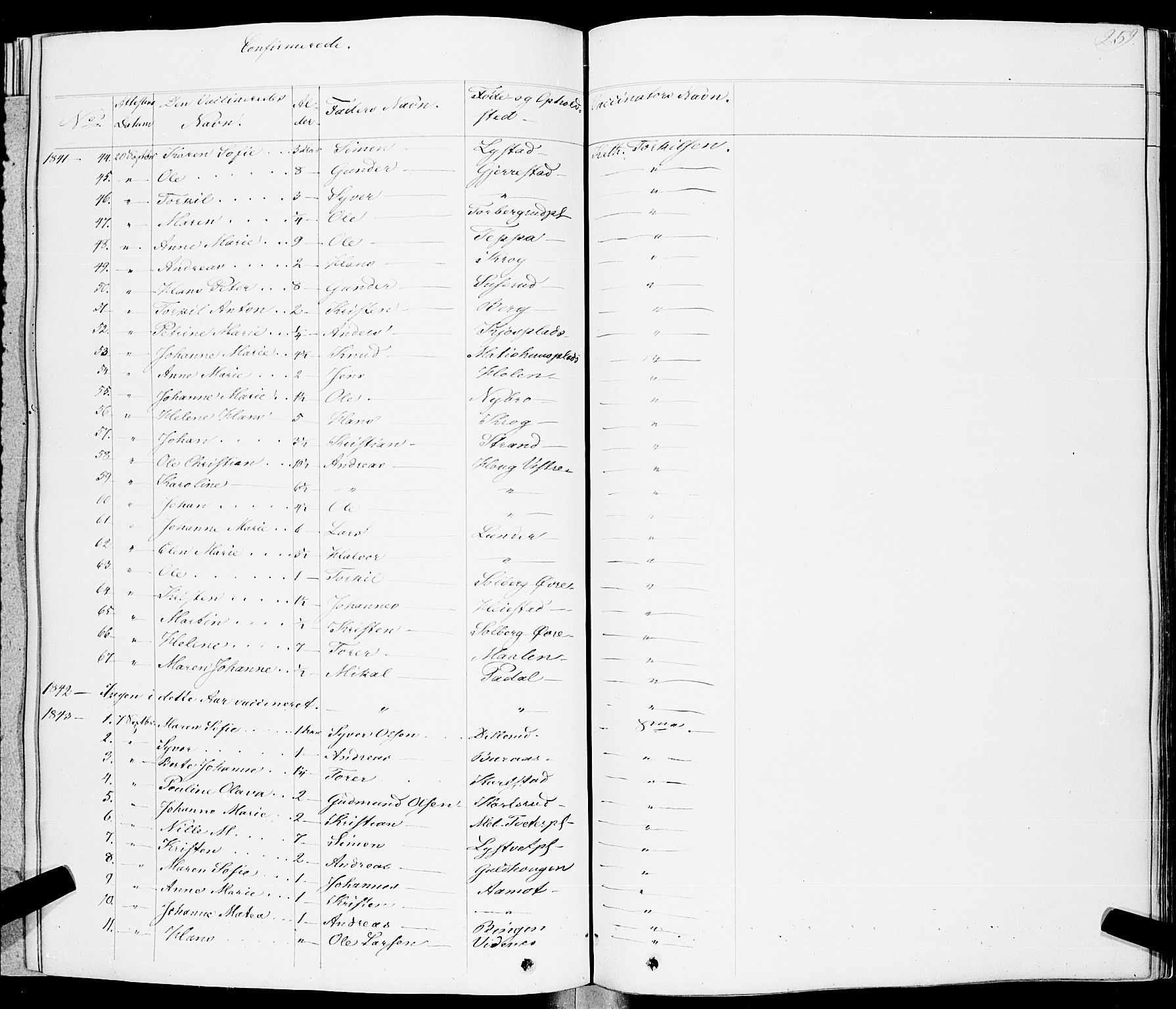 Skiptvet prestekontor Kirkebøker, SAO/A-20009/F/Fa/L0006: Ministerialbok nr. 6, 1839-1860, s. 259