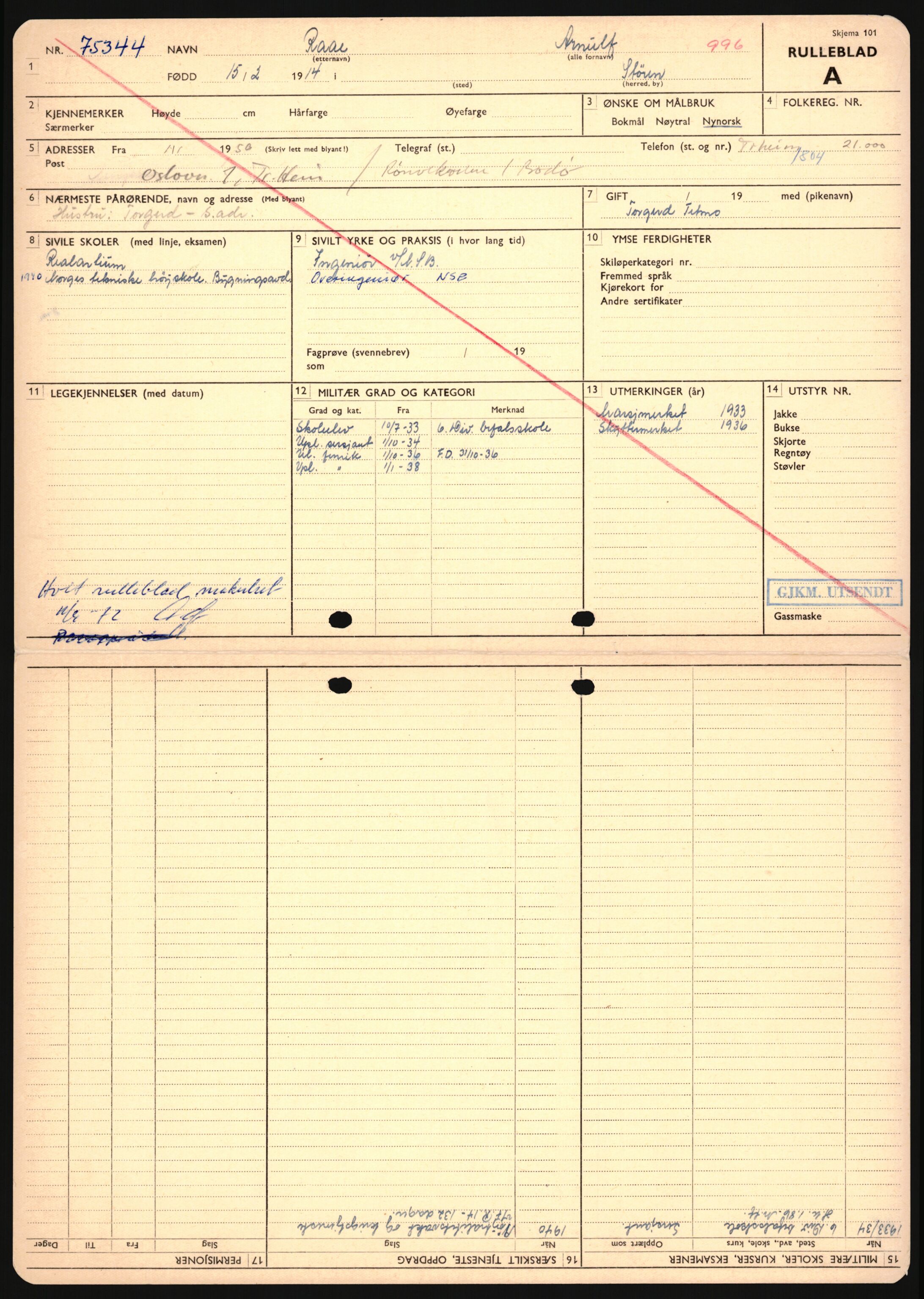 Forsvaret, Sør-Hålogaland landforsvar, AV/RA-RAFA-2552/P/Pa/L0302: Personellmapper for slettet personell, yrkesbefal og vernepliktig befal, født 1913-1916, 1932-1976, s. 249