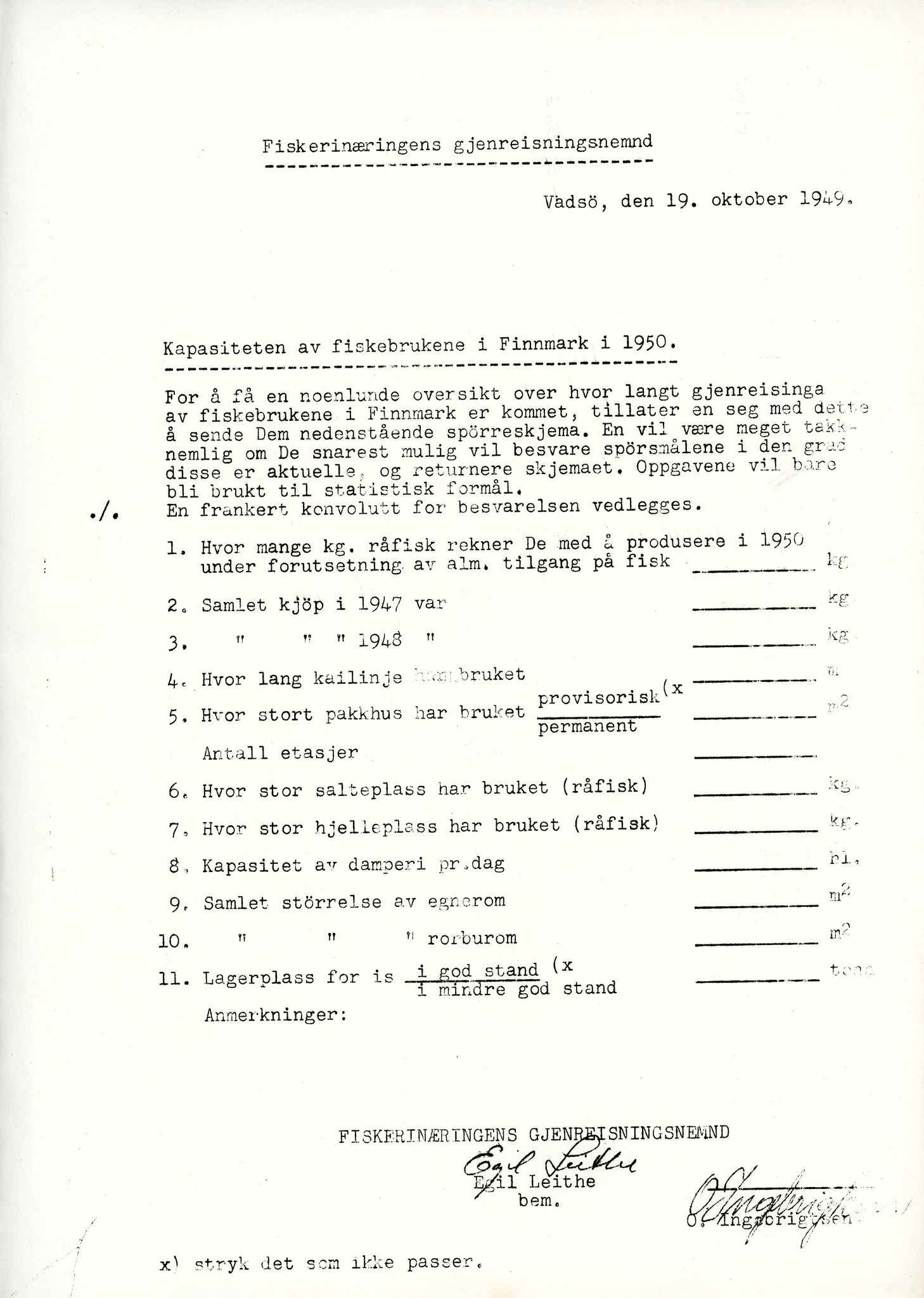 Vardø Fiskersamvirkelag, VAMU/A-0037/D/Da/L0002: Korrespondanse Er-Fi, 1946-1951