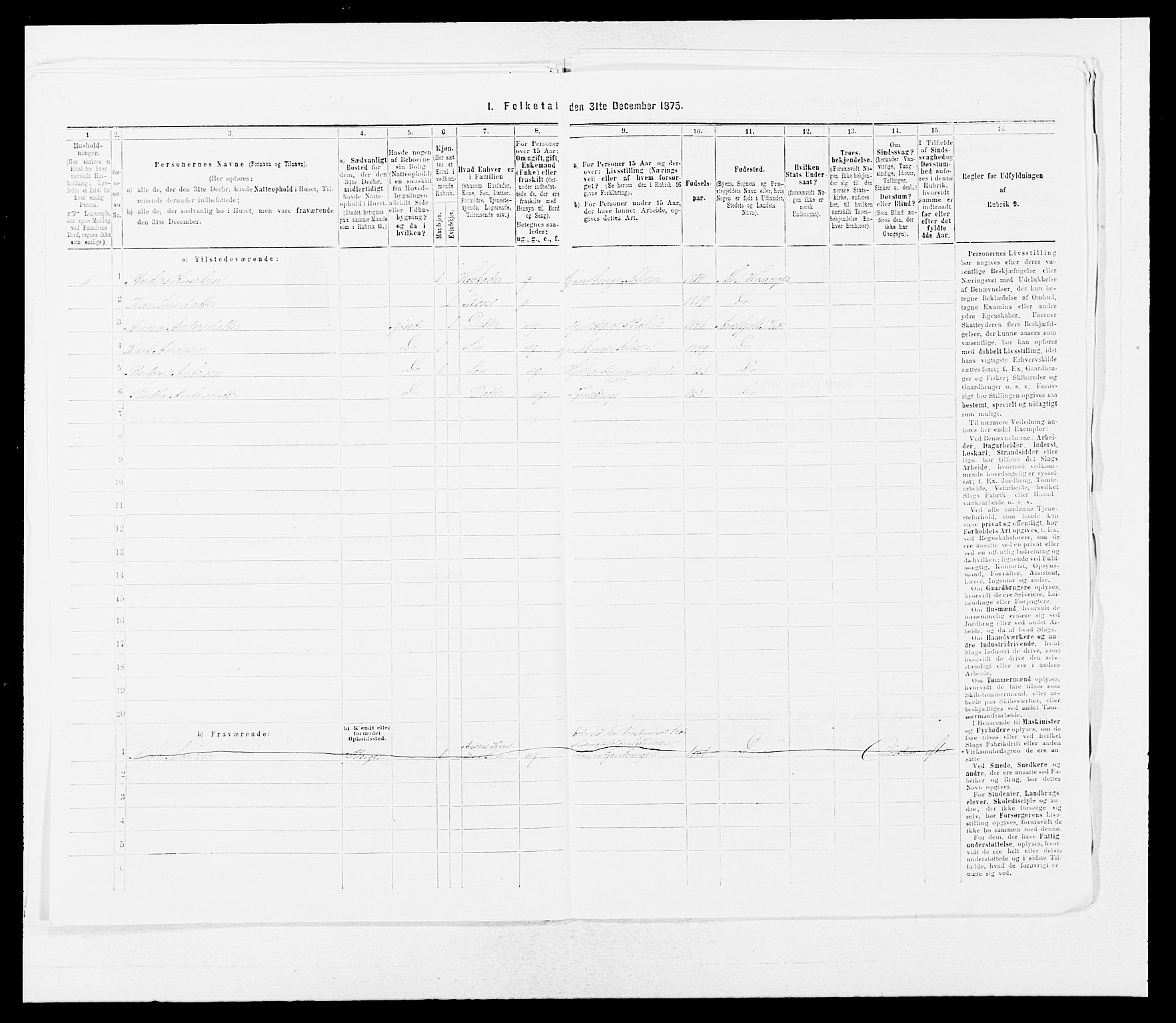 SAB, Folketelling 1875 for 1417P Vik prestegjeld, 1875, s. 375