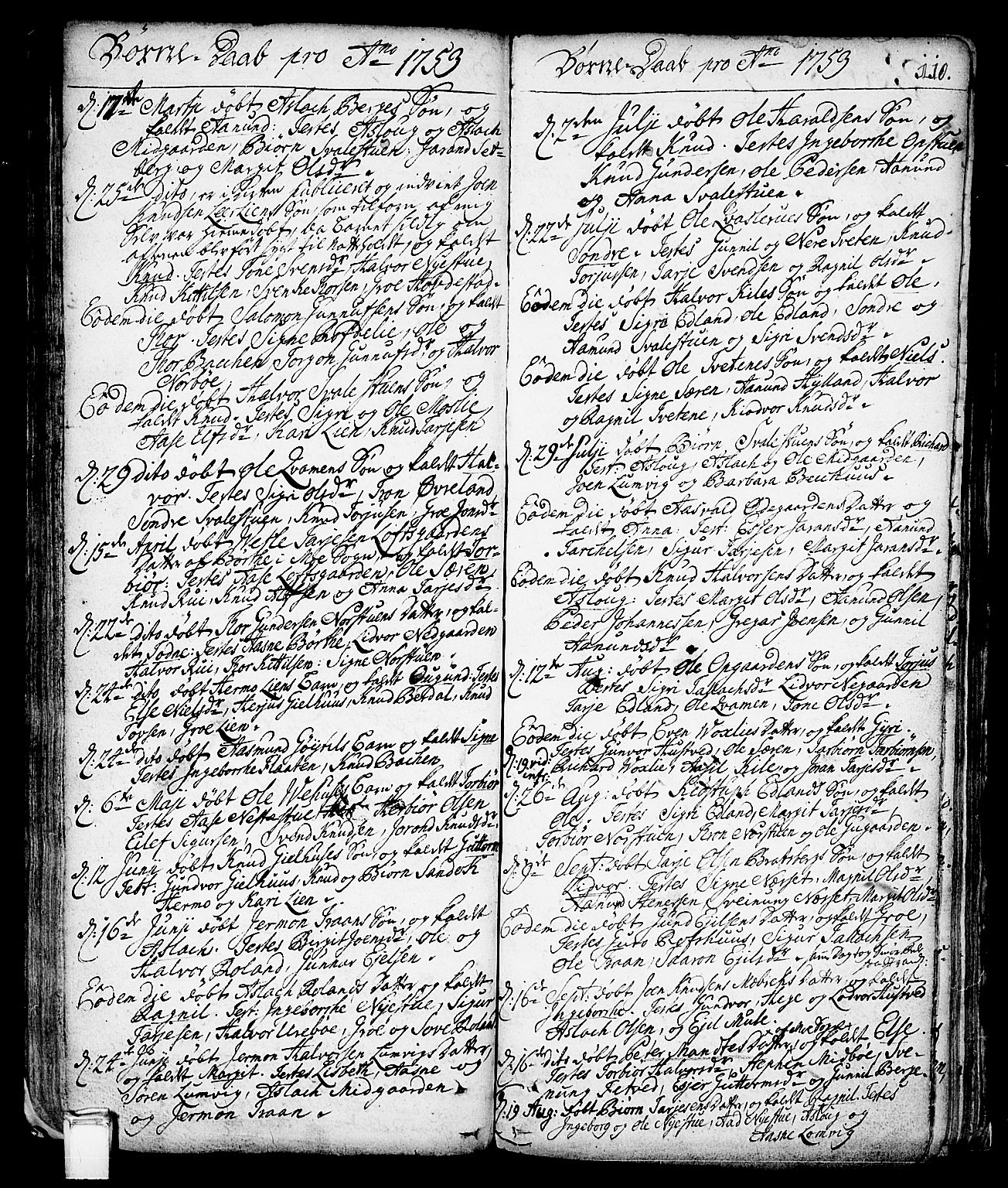 Vinje kirkebøker, SAKO/A-312/F/Fa/L0001: Ministerialbok nr. I 1, 1717-1766, s. 110