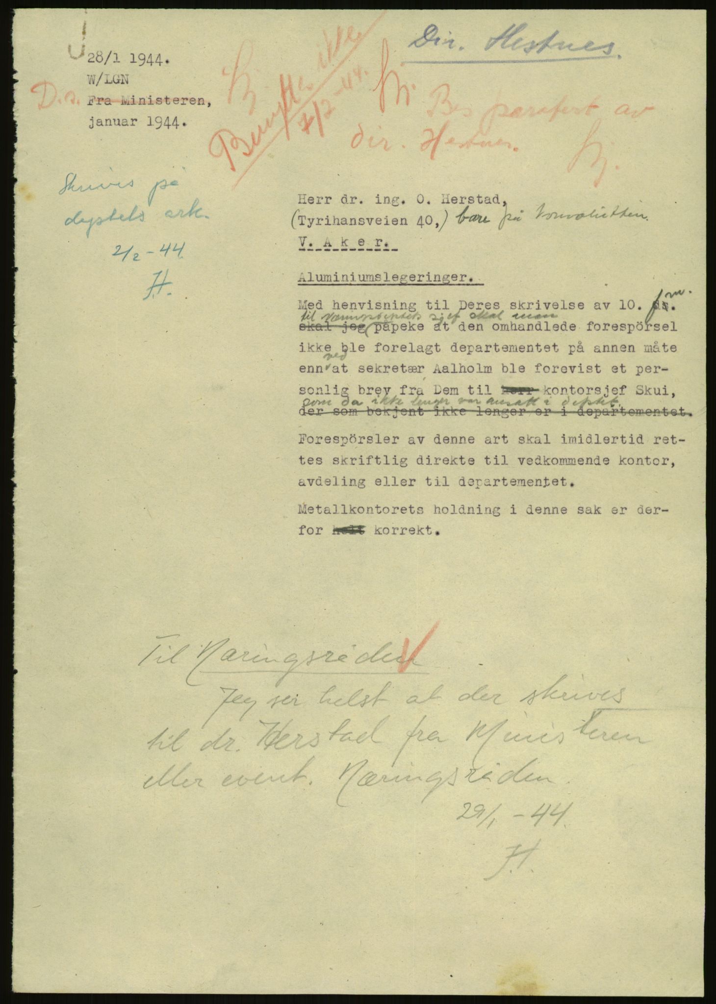 Direktoratet for industriforsyning, Sekretariatet, AV/RA-S-4153/D/Df/L0054: 9. Metallkontoret, 1940-1945, s. 451