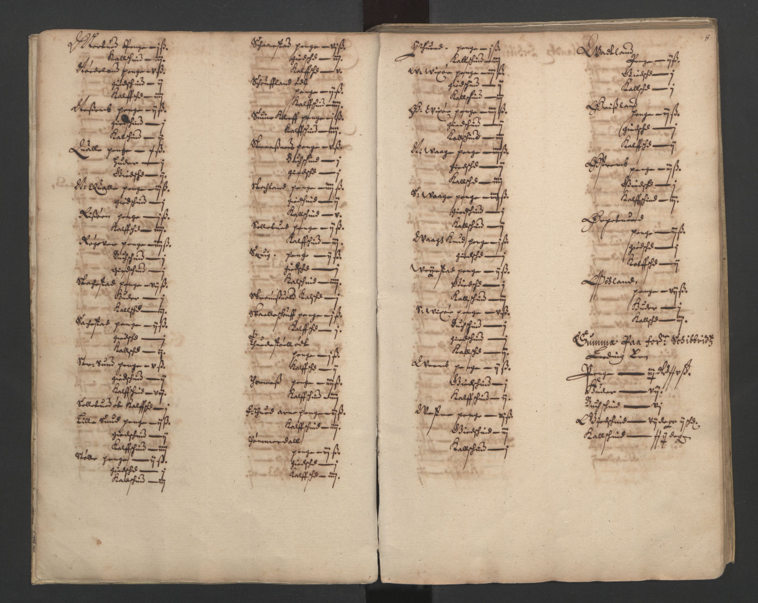 Rentekammeret inntil 1814, Realistisk ordnet avdeling, AV/RA-EA-4070/L/L0023/0002: Stavanger lagdømme: / [B]: Kronens jordebok., 1661, s. 7b-8a