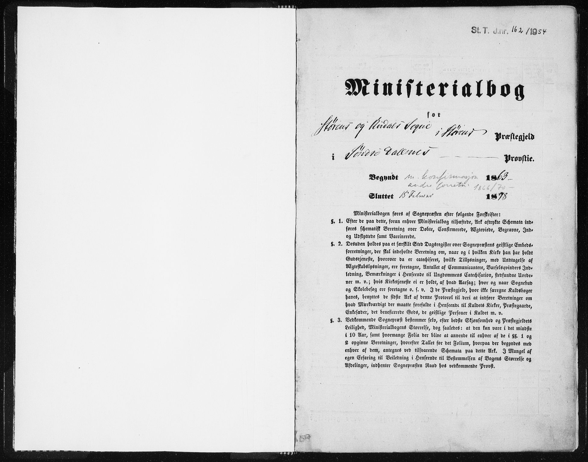 Ministerialprotokoller, klokkerbøker og fødselsregistre - Sør-Trøndelag, SAT/A-1456/687/L1001: Ministerialbok nr. 687A07, 1863-1878