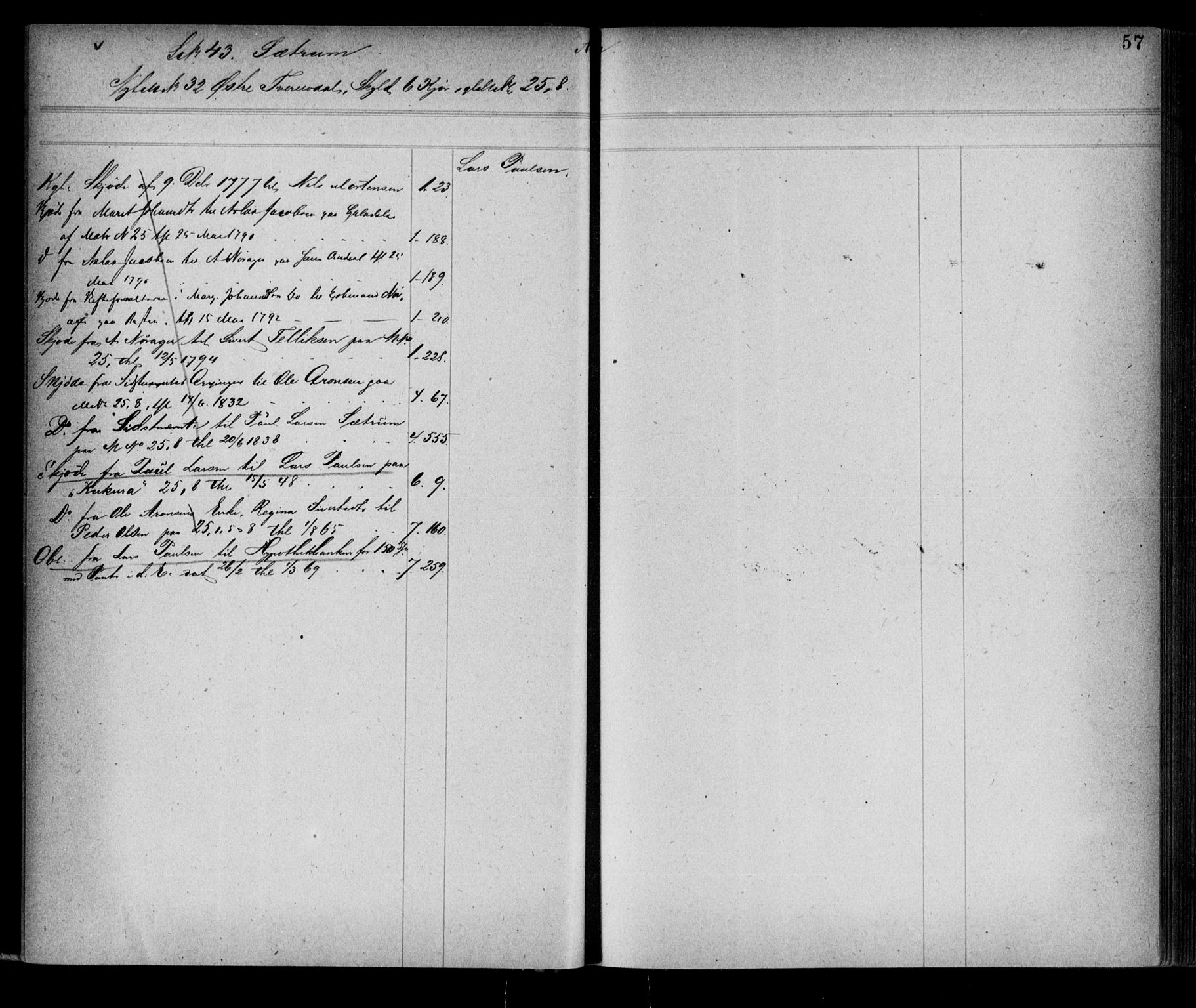 Alta fogderi/sorenskriveri, AV/SATØ-SATØ-5/1/K/Kb/Kba/L0008pantereg: Panteregister nr. 8, 1776, s. 57