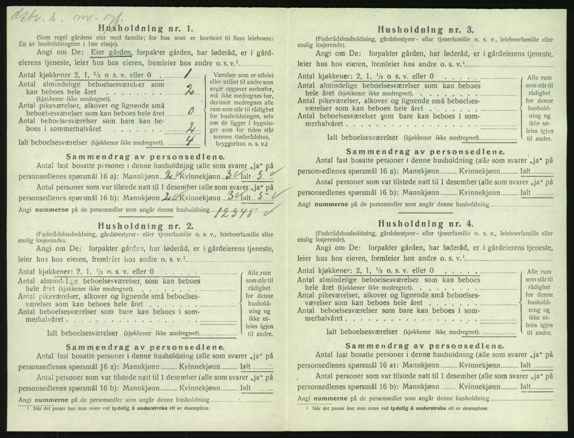 SAKO, Folketelling 1920 for 0725 Tjølling herred, 1920, s. 1030