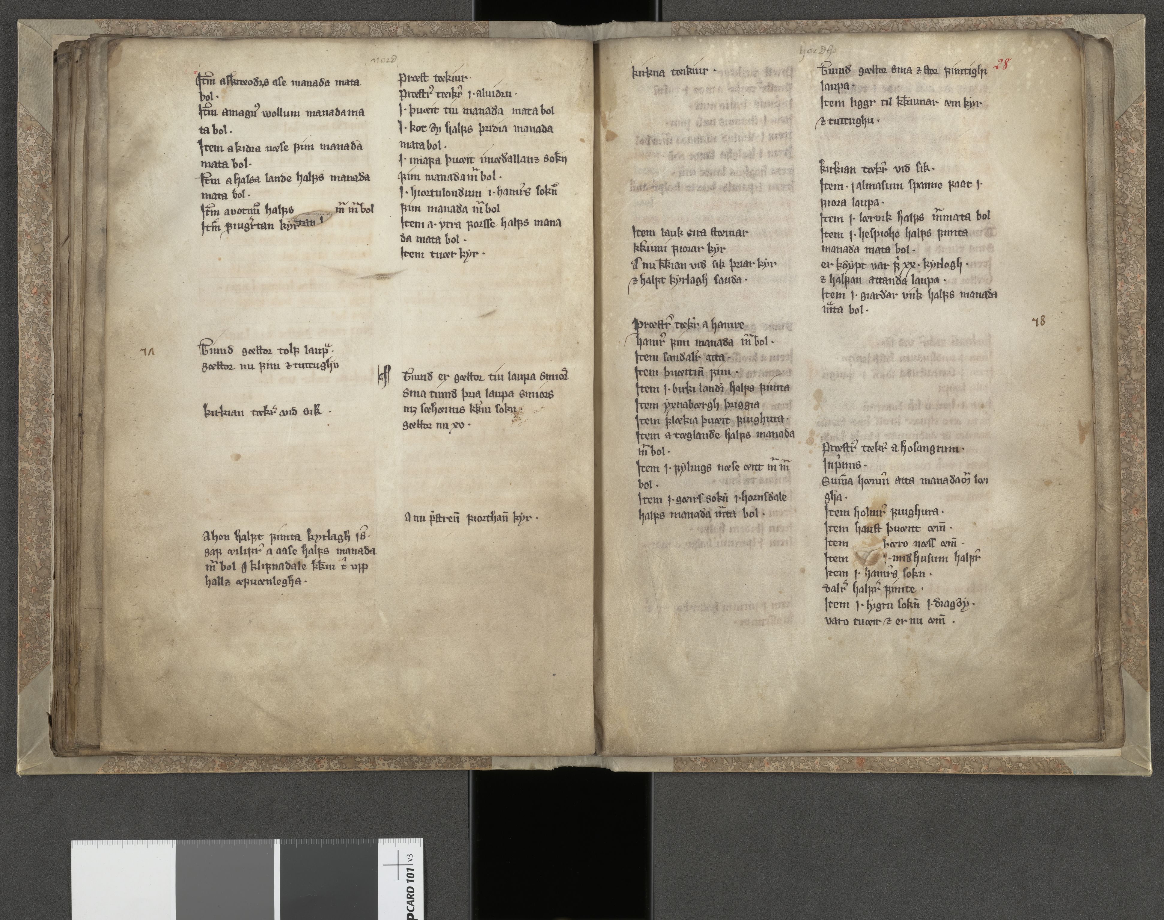 Riksarkivets diplomsamling, AV/RA-EA-5965/F05/L0243: NRA AM 329 fol., 1310-1360, s. 27b-28a