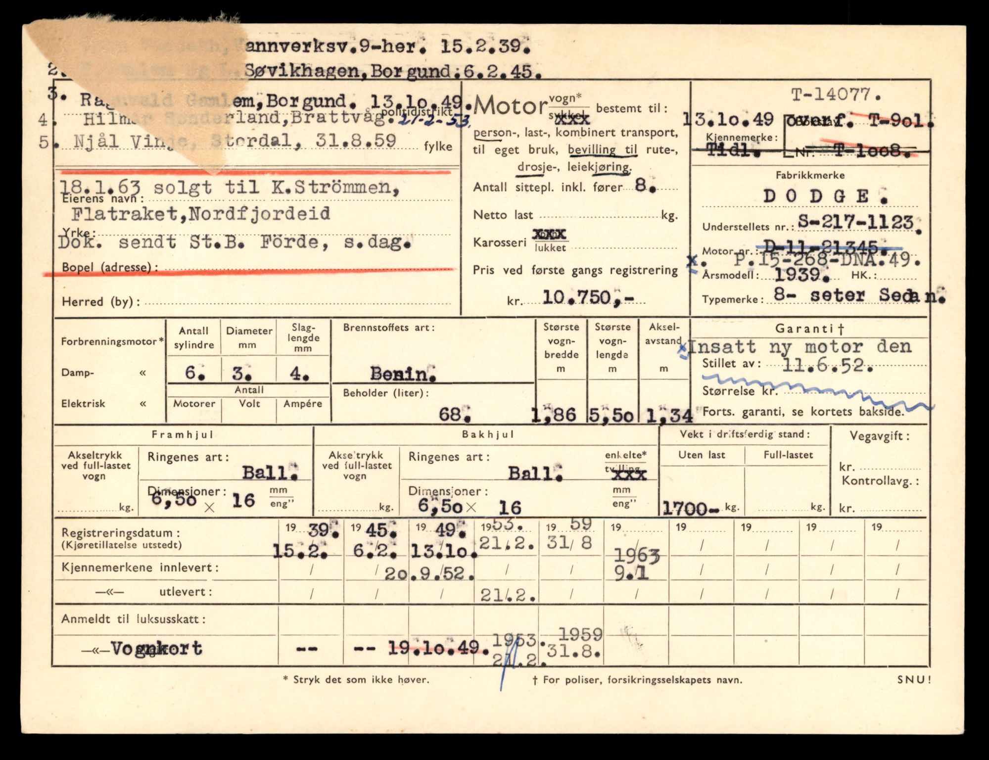 Møre og Romsdal vegkontor - Ålesund trafikkstasjon, AV/SAT-A-4099/F/Fe/L0042: Registreringskort for kjøretøy T 13906 - T 14079, 1927-1998, s. 3143
