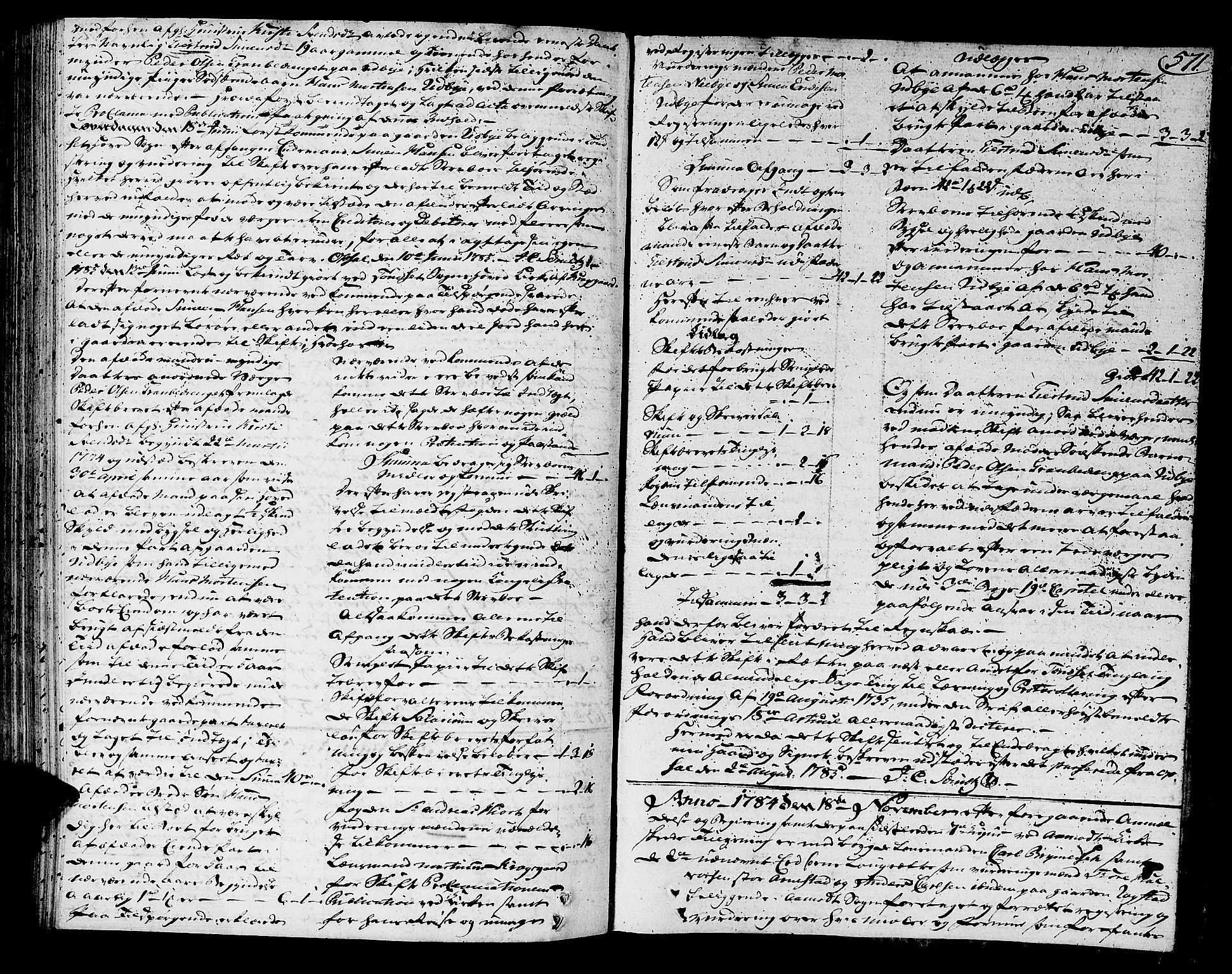 Østerdalen sorenskriveri, SAH/TING-032/J/Ja/L0004: Skifteprotokoll, 1781-1785, s. 570b-571a