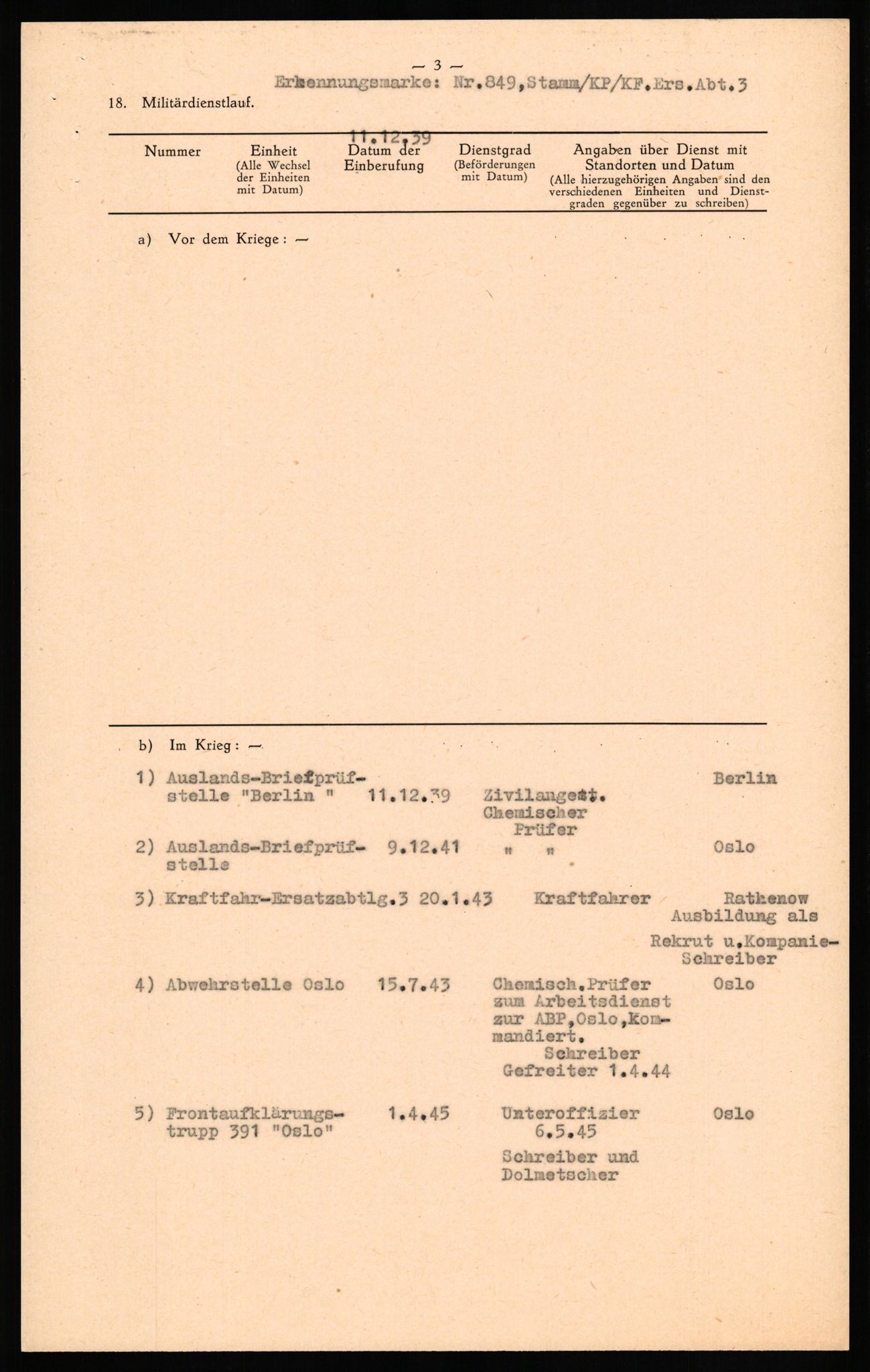 Forsvaret, Forsvarets overkommando II, AV/RA-RAFA-3915/D/Db/L0023: CI Questionaires. Tyske okkupasjonsstyrker i Norge. Tyskere., 1945-1946, s. 238