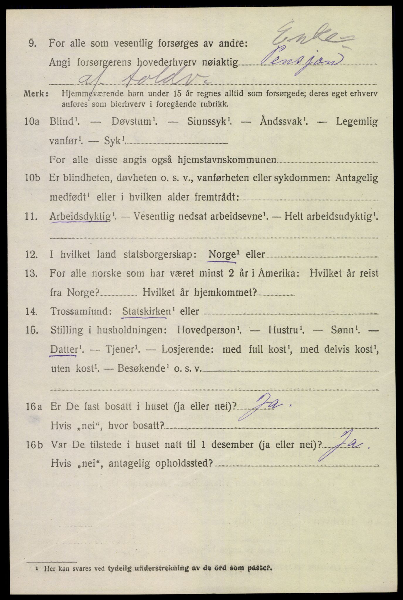 SAK, Folketelling 1920 for 0921 Tromøy herred, 1920, s. 1292