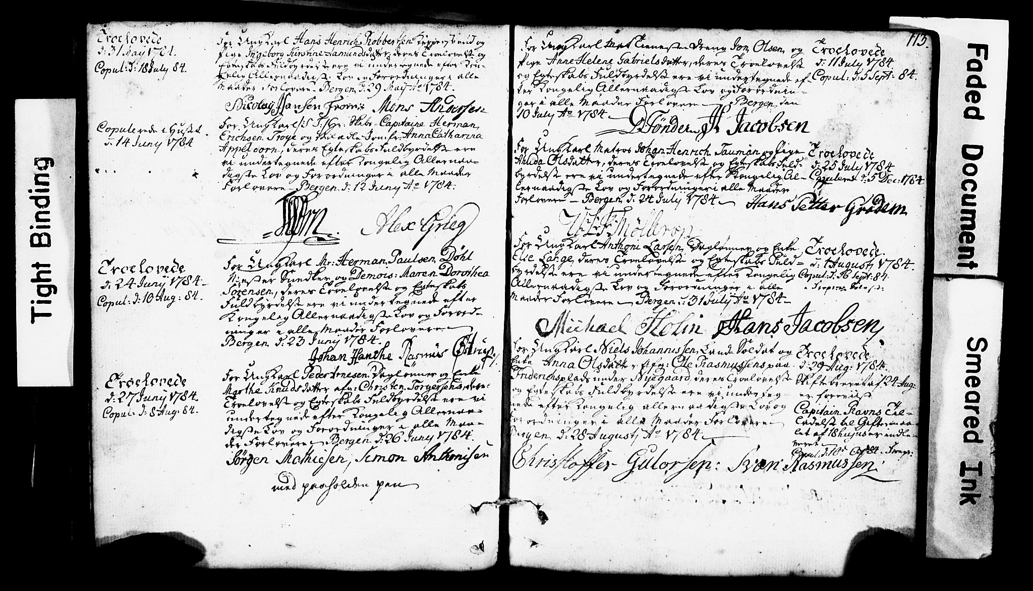 Domkirken sokneprestembete, SAB/A-74801: Forlovererklæringer nr. II.5.1, 1767-1792, s. 113