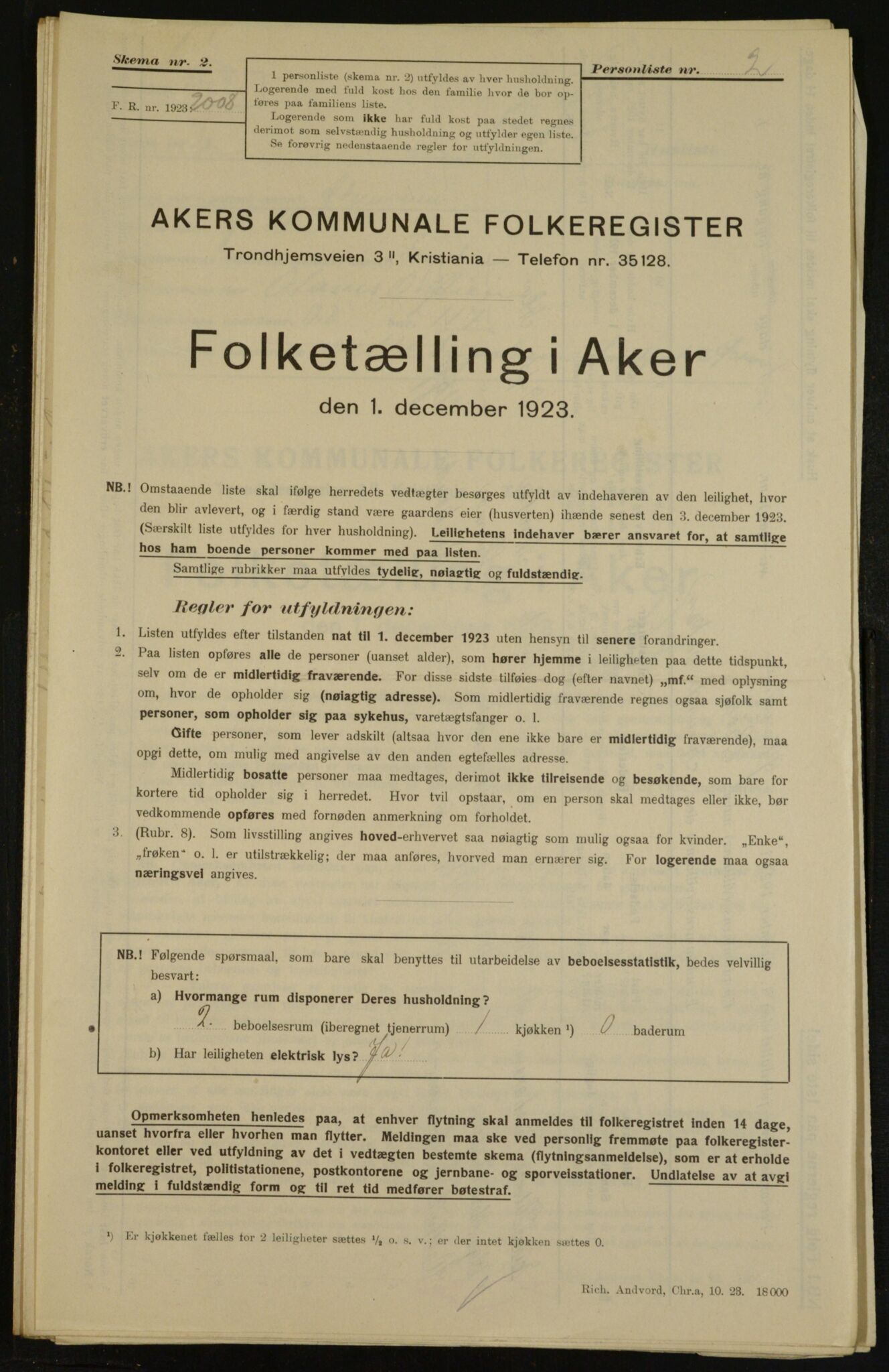 , Kommunal folketelling 1.12.1923 for Aker, 1923, s. 35203