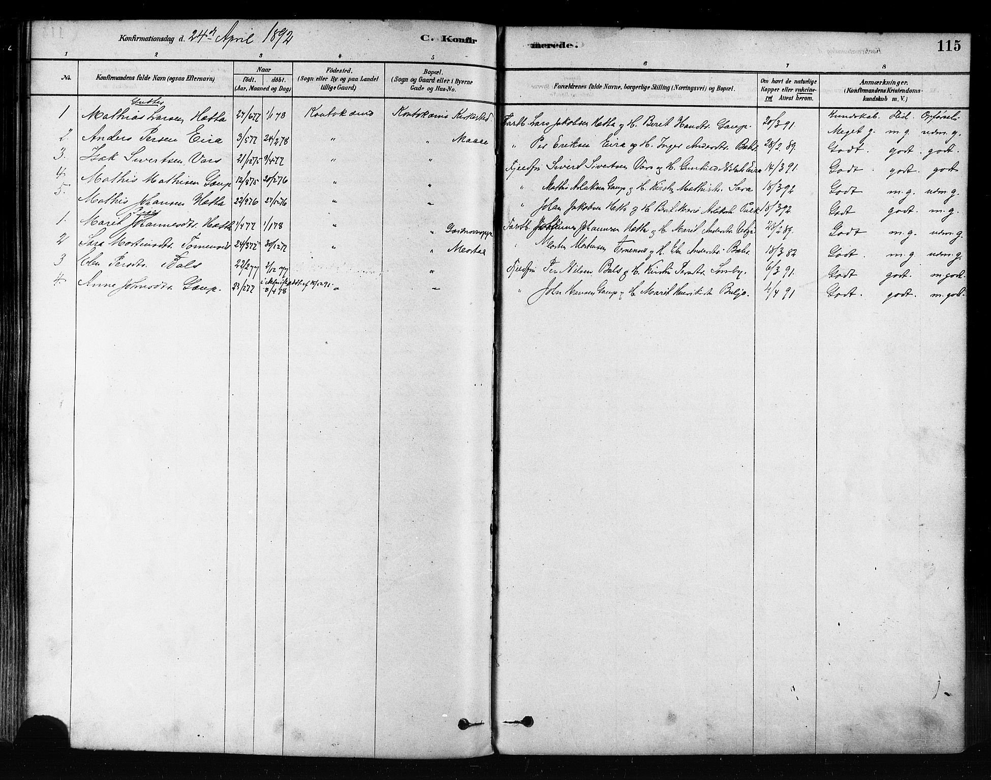 Kautokeino sokneprestembete, AV/SATØ-S-1340/H/Ha/L0004.kirke: Ministerialbok nr. 4, 1877-1896, s. 115