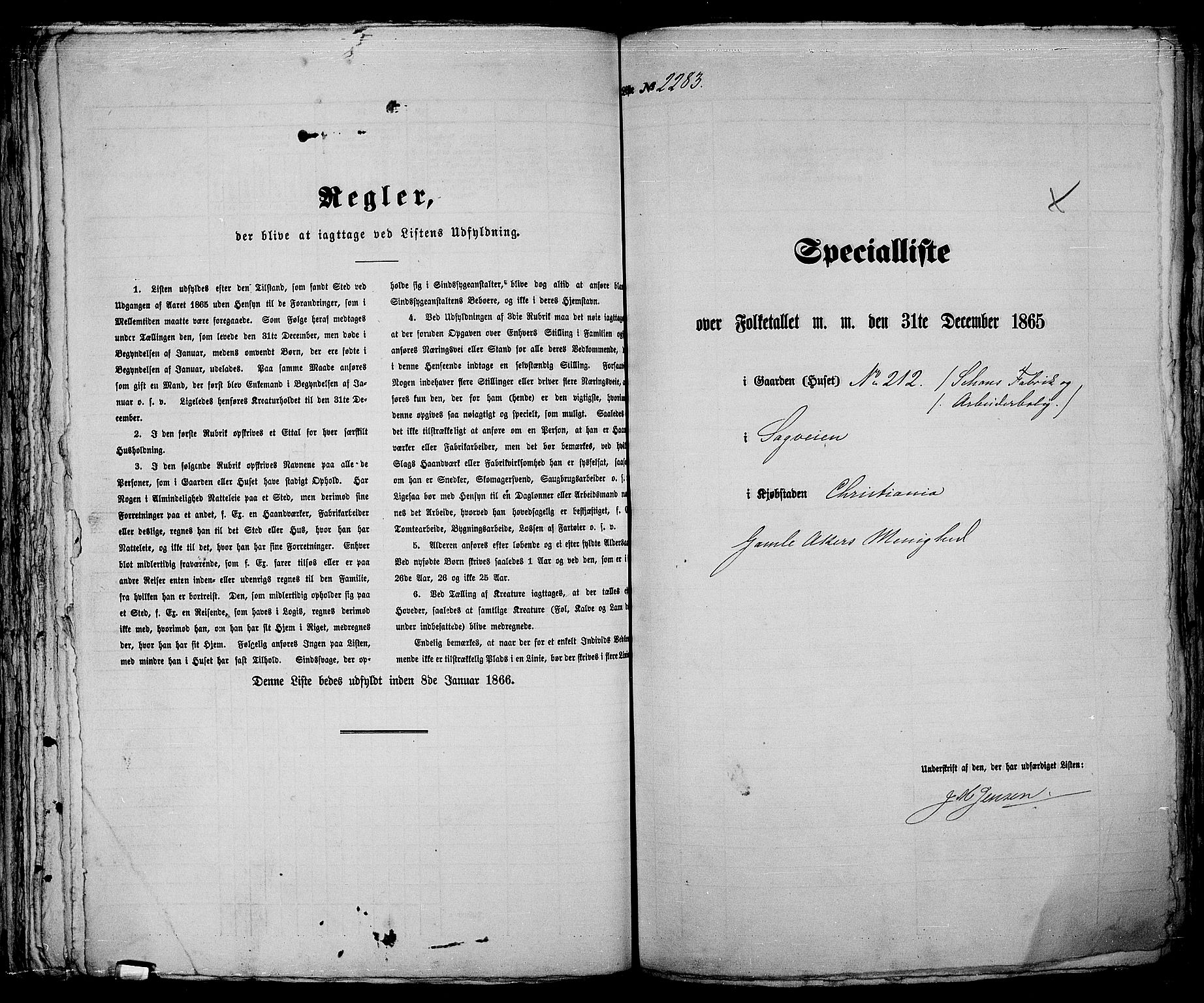 RA, Folketelling 1865 for 0301 Kristiania kjøpstad, 1865, s. 5090