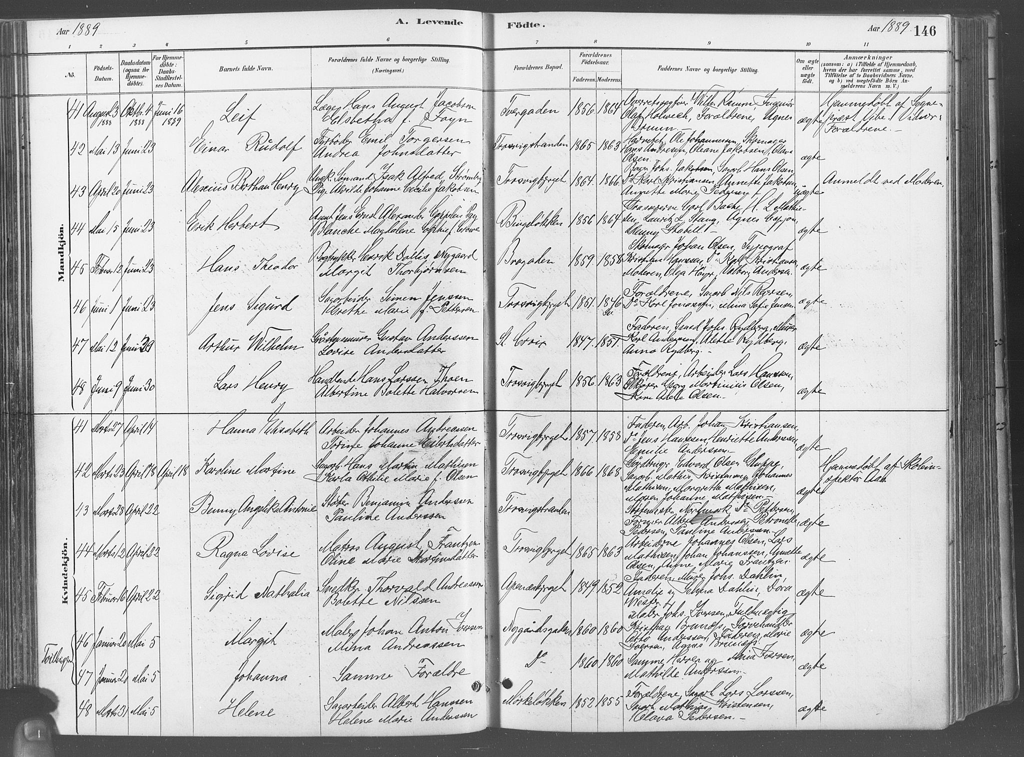 Fredrikstad domkirkes prestekontor Kirkebøker, AV/SAO-A-10906/G/Ga/L0003: Klokkerbok nr. 3, 1880-1900, s. 146