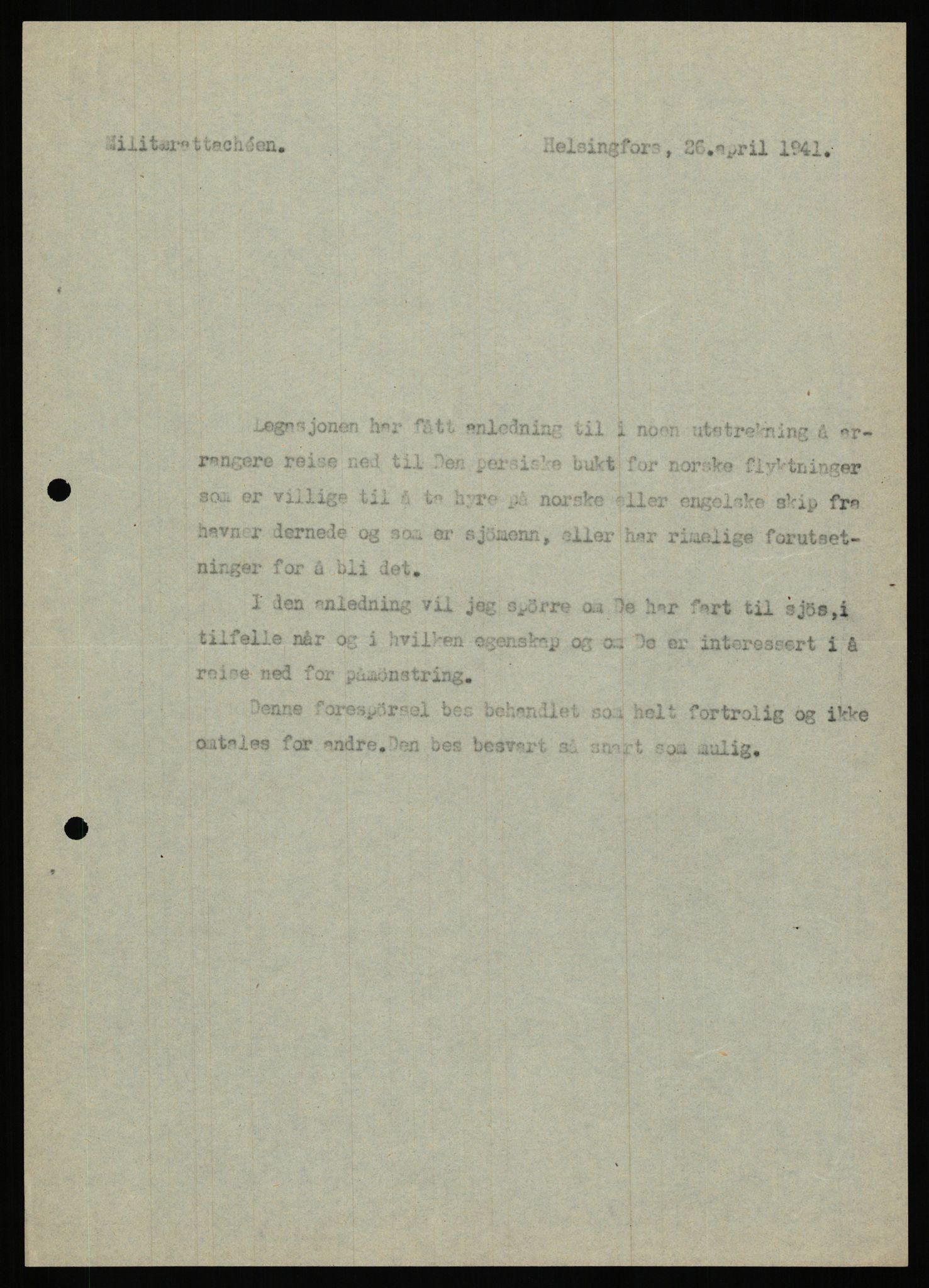 Forsvaret, Forsvarets krigshistoriske avdeling, AV/RA-RAFA-2017/Y/Ya/L0006: II-C-11-11,2 - Utenriksdepartementet.  Legasjonen i Helsingfors., 1940-1946, s. 505