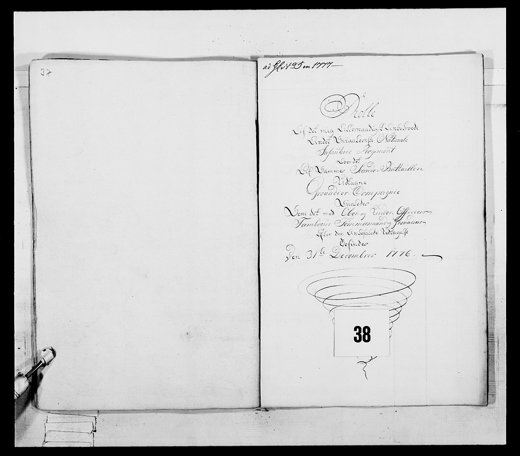 Generalitets- og kommissariatskollegiet, Det kongelige norske kommissariatskollegium, AV/RA-EA-5420/E/Eh/L0054: 2. Smålenske nasjonale infanteriregiment, 1769-1776, s. 439