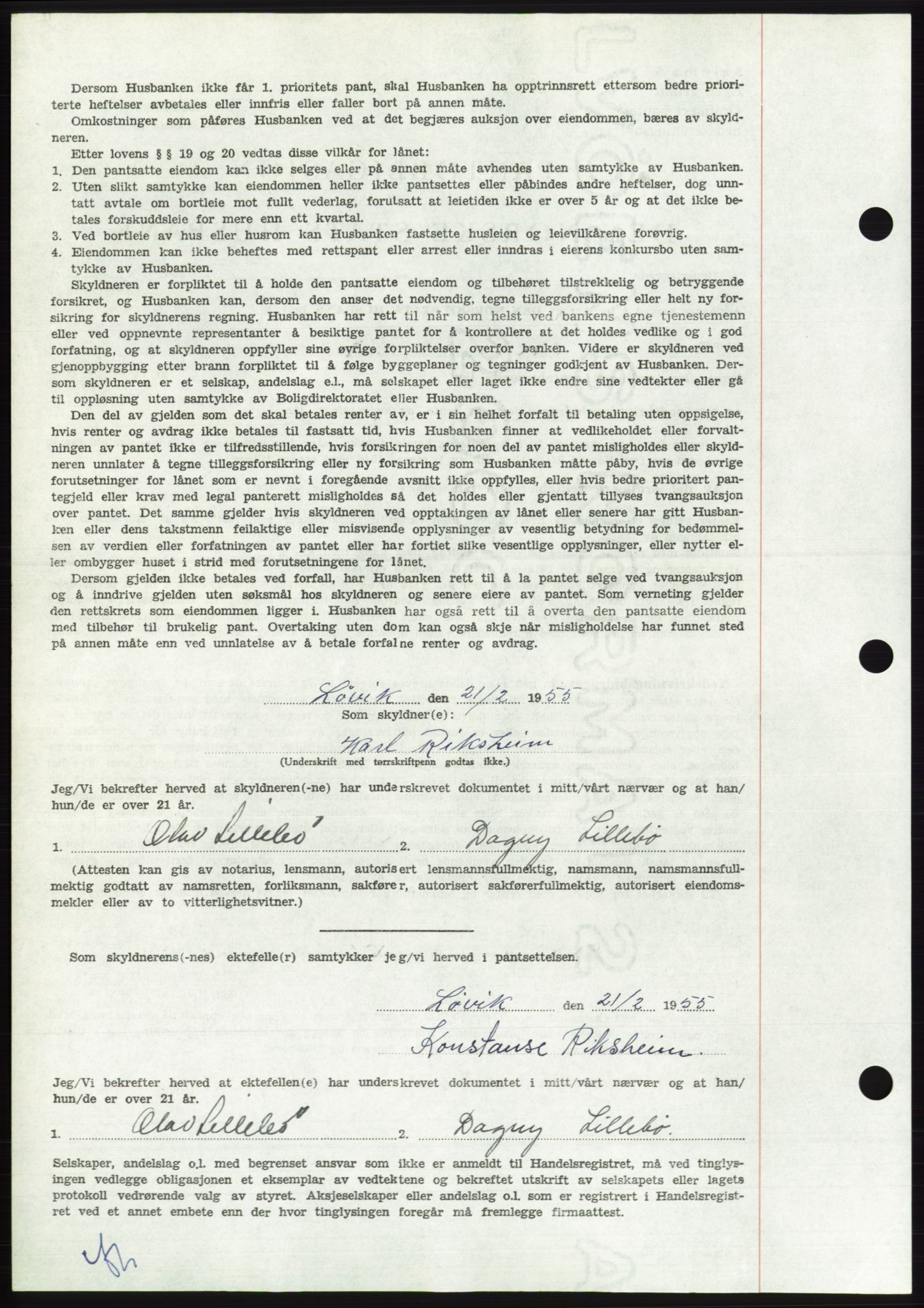 Søre Sunnmøre sorenskriveri, AV/SAT-A-4122/1/2/2C/L0126: Pantebok nr. 14B, 1954-1955, Dagboknr: 409/1955