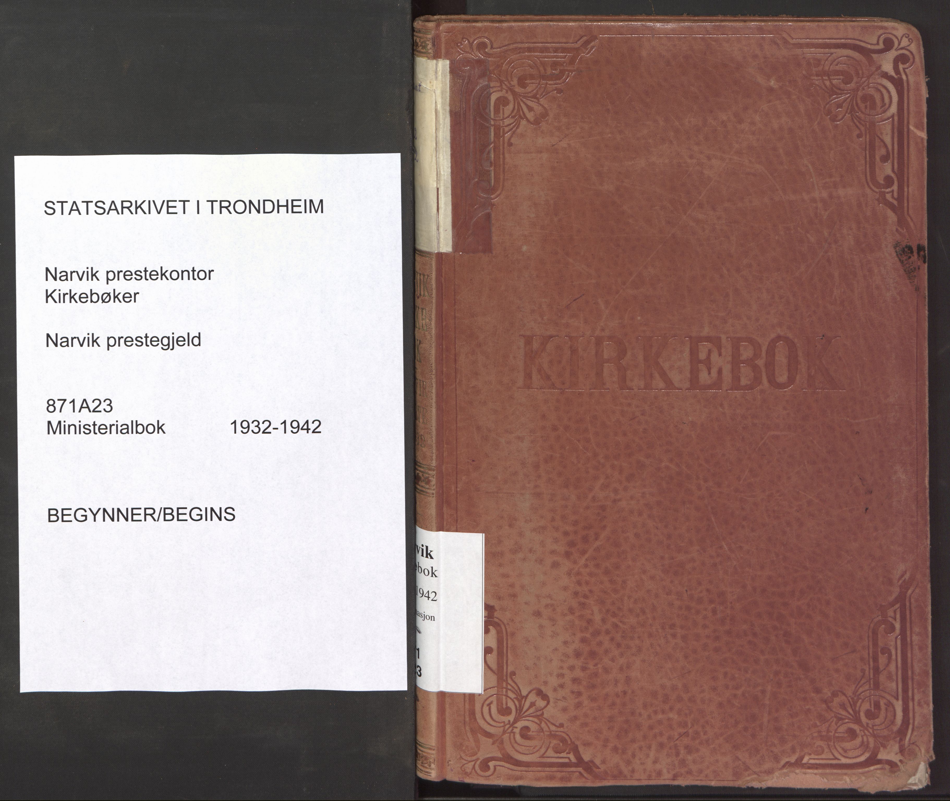 Ministerialprotokoller, klokkerbøker og fødselsregistre - Nordland, SAT/A-1459/871/L1007: Ministerialbok nr. 871A23, 1932-1942
