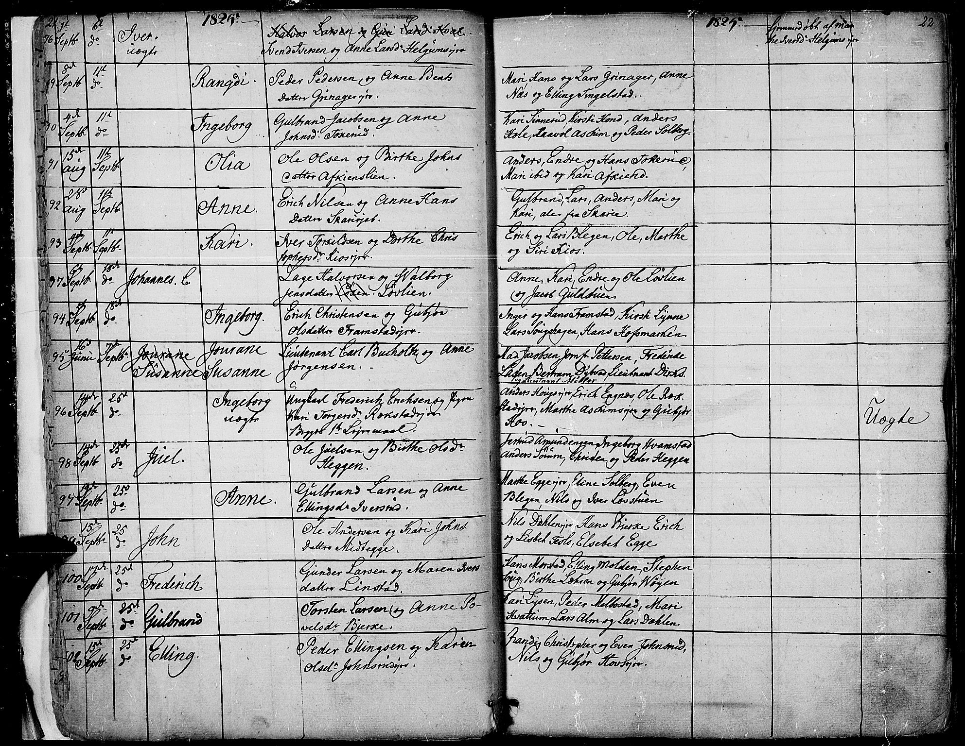 Gran prestekontor, AV/SAH-PREST-112/H/Ha/Haa/L0010: Ministerialbok nr. 10, 1824-1842, s. 21-22