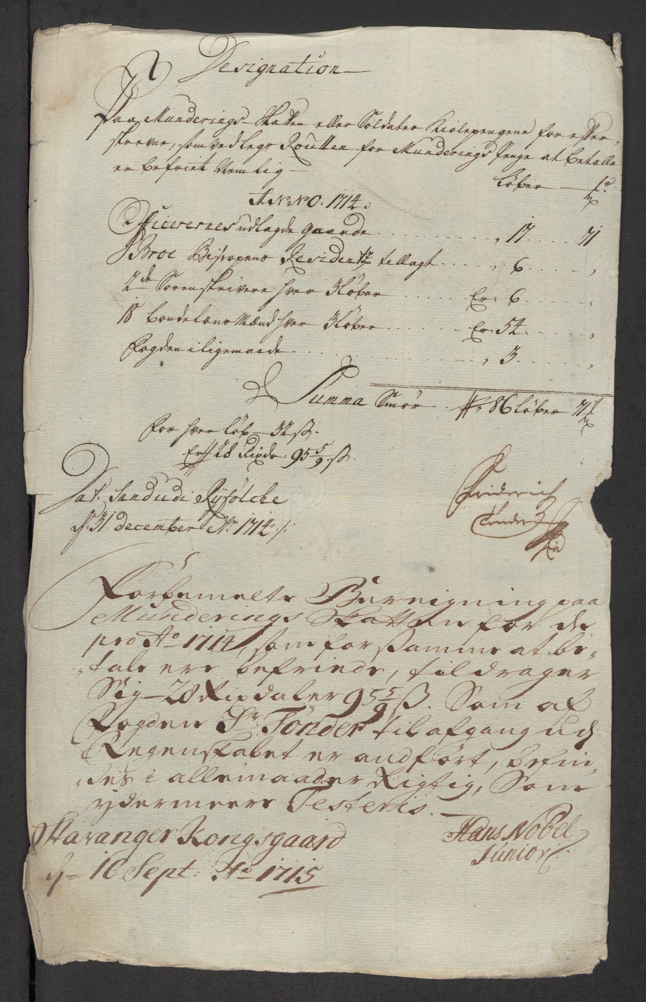 Rentekammeret inntil 1814, Reviderte regnskaper, Fogderegnskap, AV/RA-EA-4092/R47/L2867: Fogderegnskap Ryfylke, 1714, s. 249