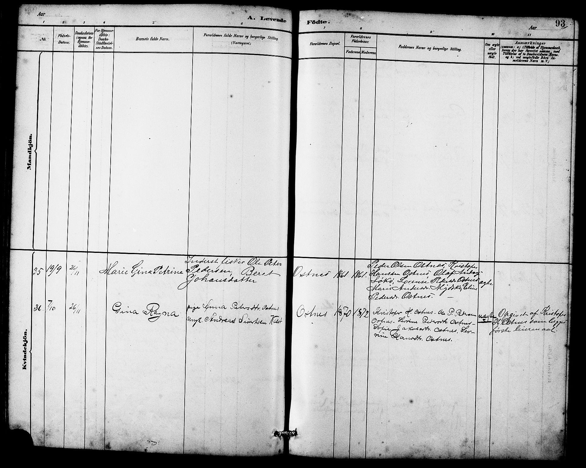 Ministerialprotokoller, klokkerbøker og fødselsregistre - Møre og Romsdal, AV/SAT-A-1454/536/L0510: Klokkerbok nr. 536C05, 1881-1898, s. 93