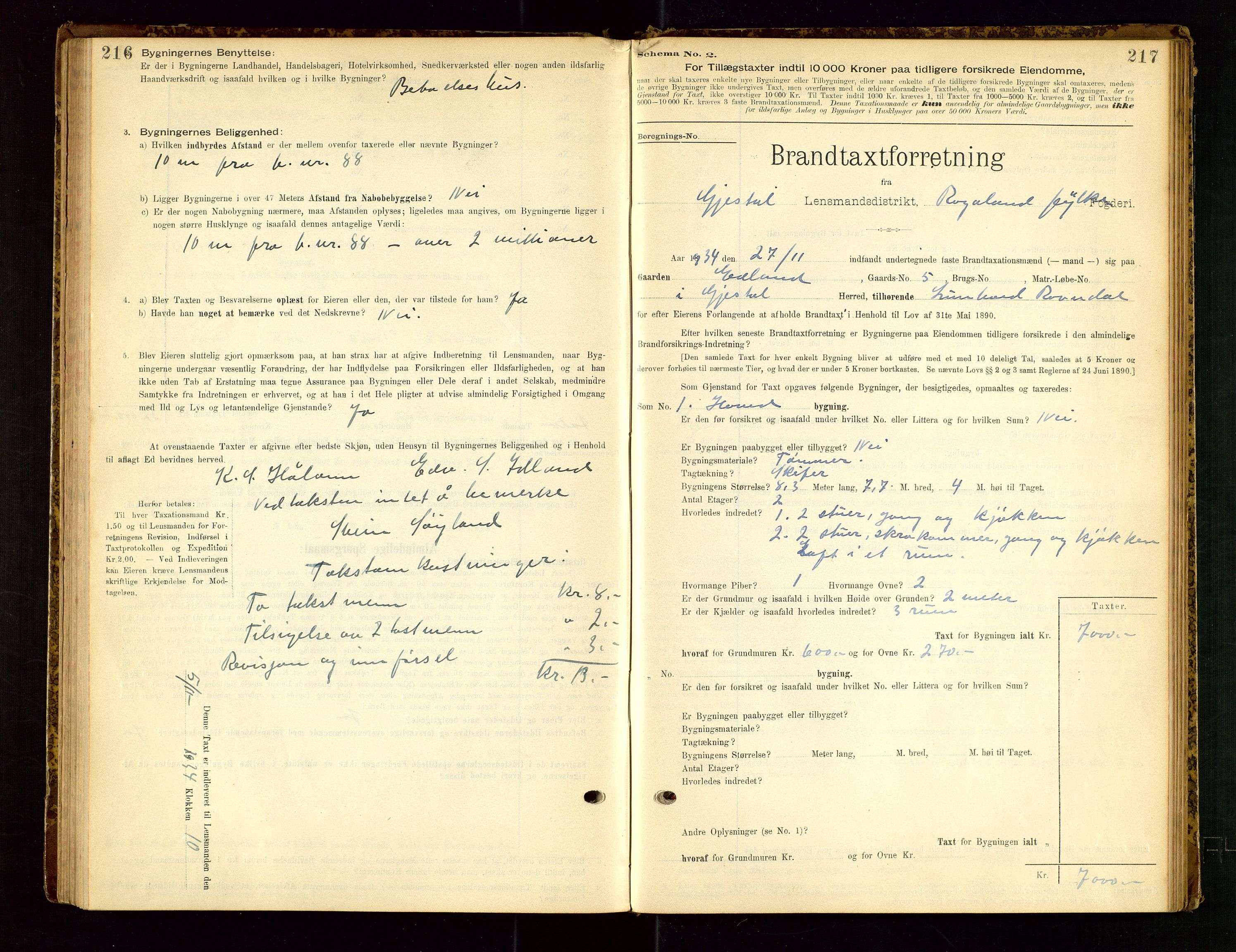 Gjesdal lensmannskontor, SAST/A-100441/Go/L0007: Branntakstskjemaprotokoll, 1894-1937, s. 216-217