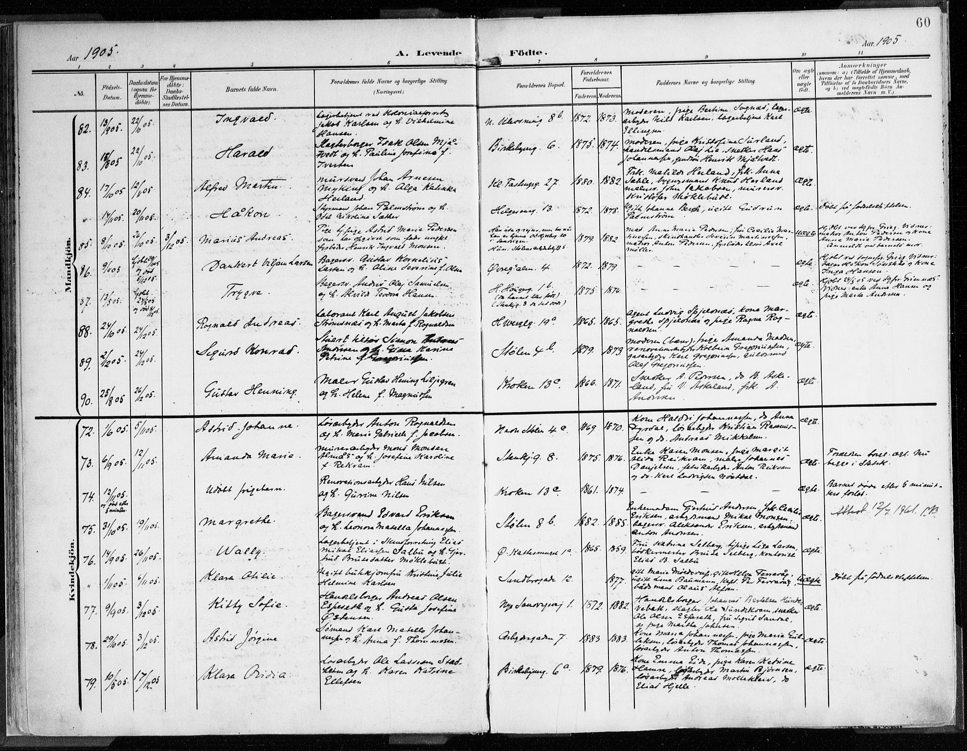 Mariakirken Sokneprestembete, AV/SAB-A-76901/H/Haa/L0010: Ministerialbok nr. B 1, 1901-1915, s. 60