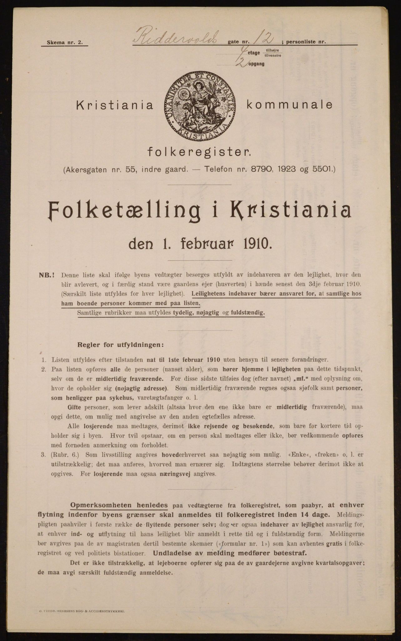 OBA, Kommunal folketelling 1.2.1910 for Kristiania, 1910, s. 79498