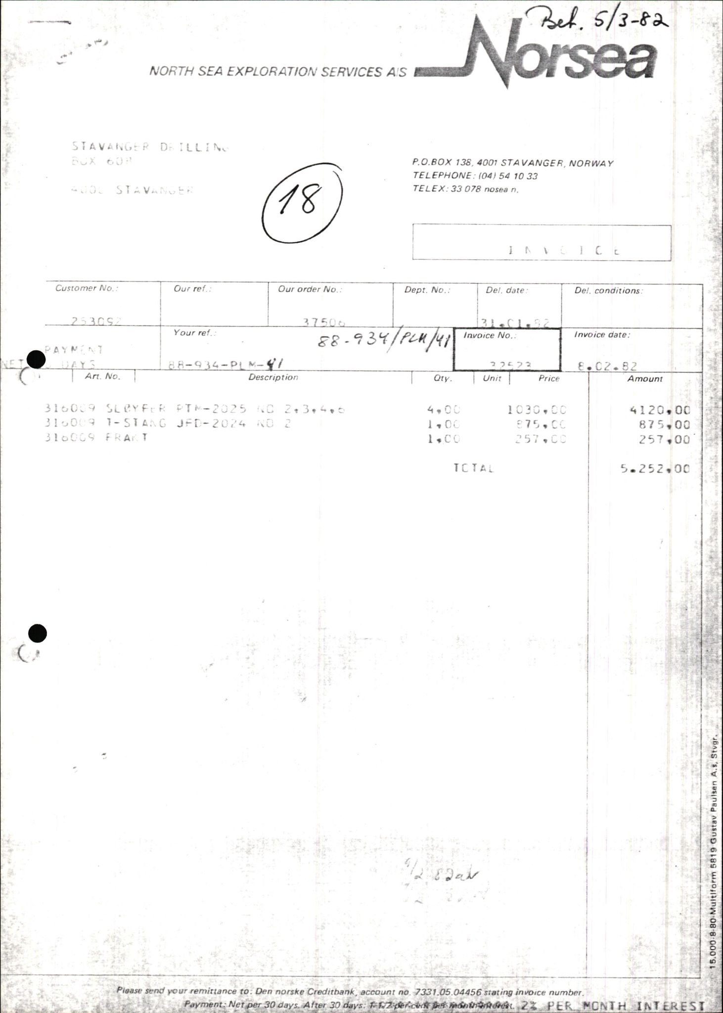 Pa 1503 - Stavanger Drilling AS, AV/SAST-A-101906/2/E/Ec/Eca/L0010: Forsikring, 1976-1983