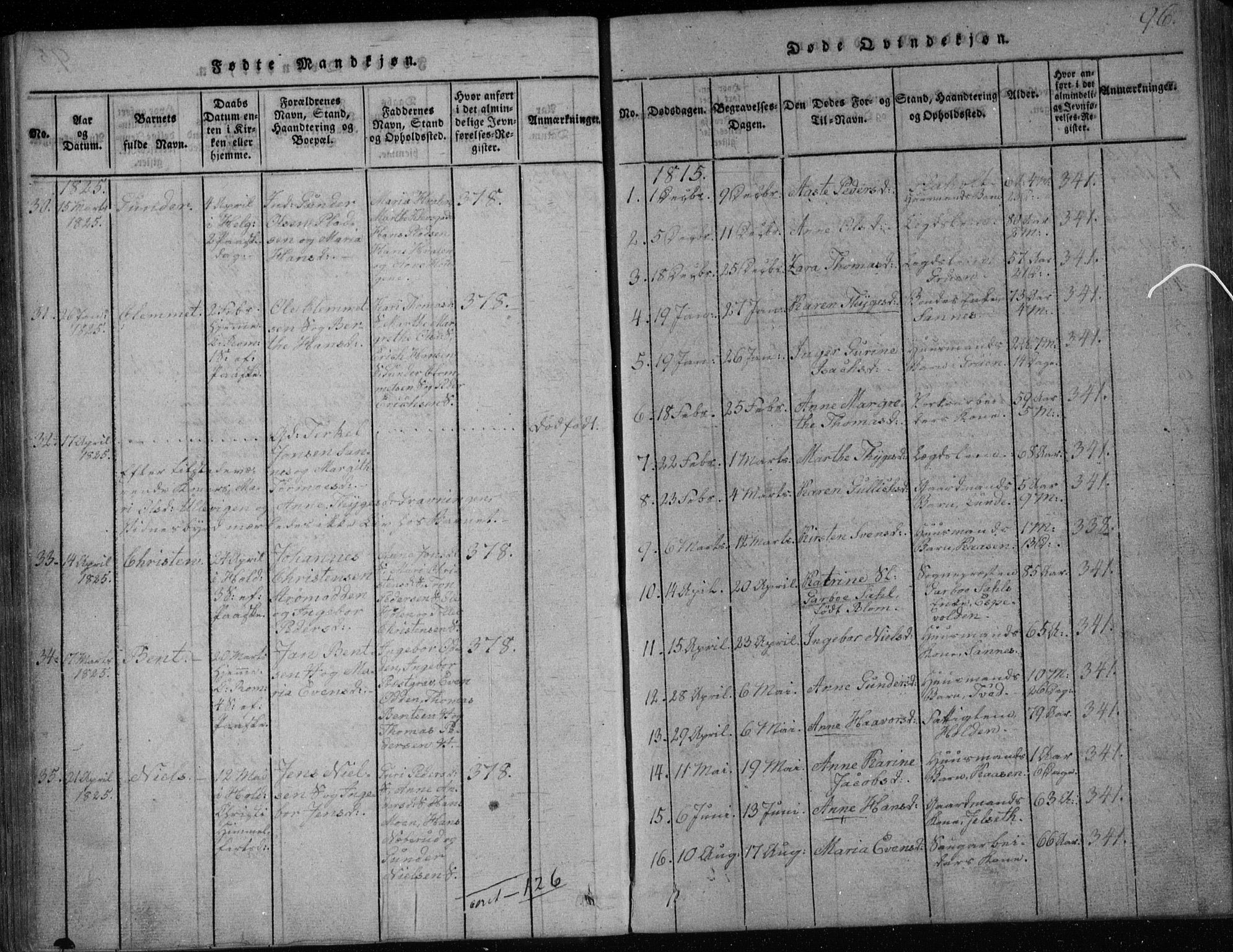 Holla kirkebøker, AV/SAKO-A-272/F/Fa/L0003: Ministerialbok nr. 3, 1815-1830, s. 96