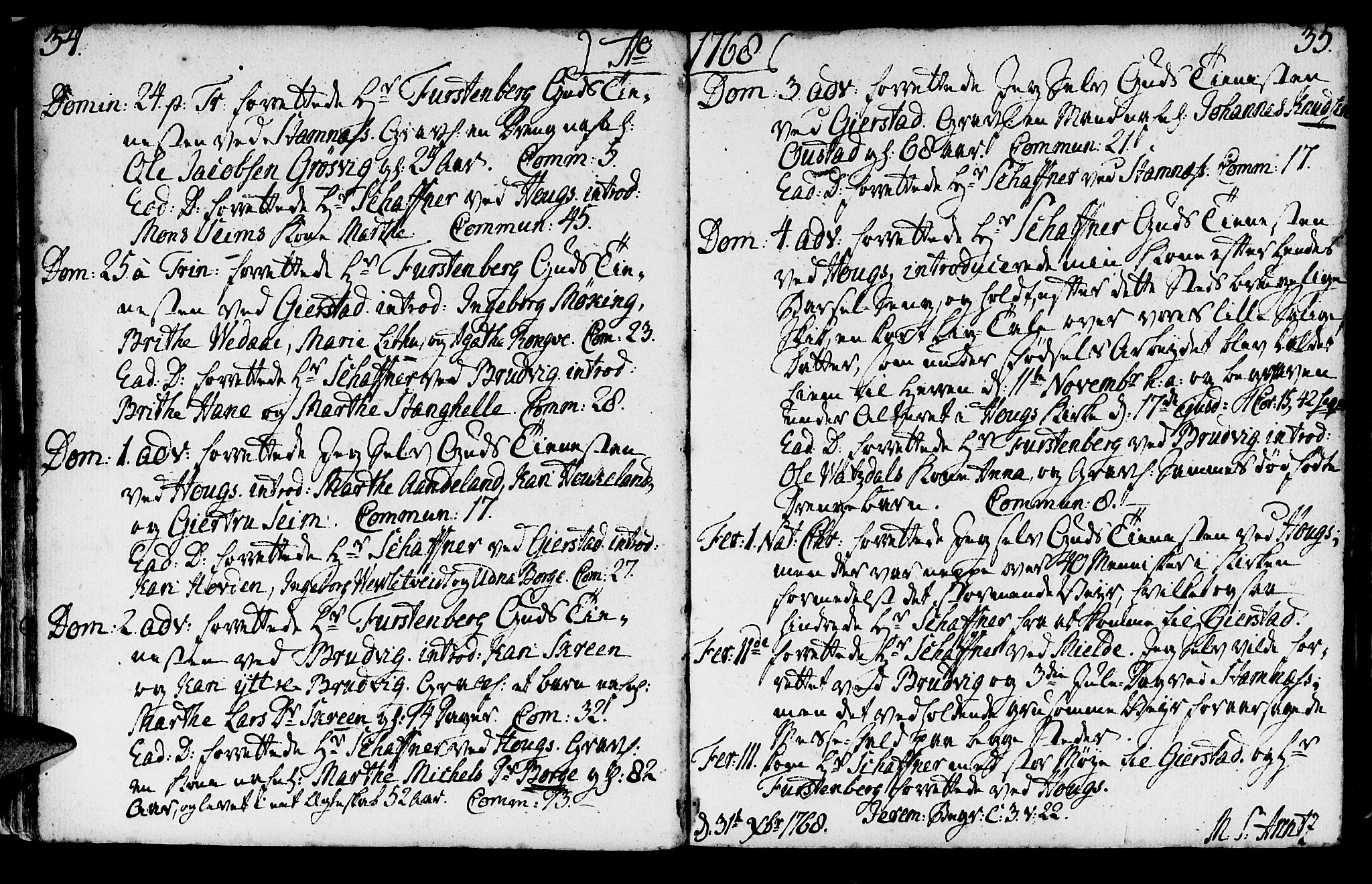 Haus sokneprestembete, SAB/A-75601/H/Haa: Ministerialbok nr. A 9, 1767-1781, s. 34-35