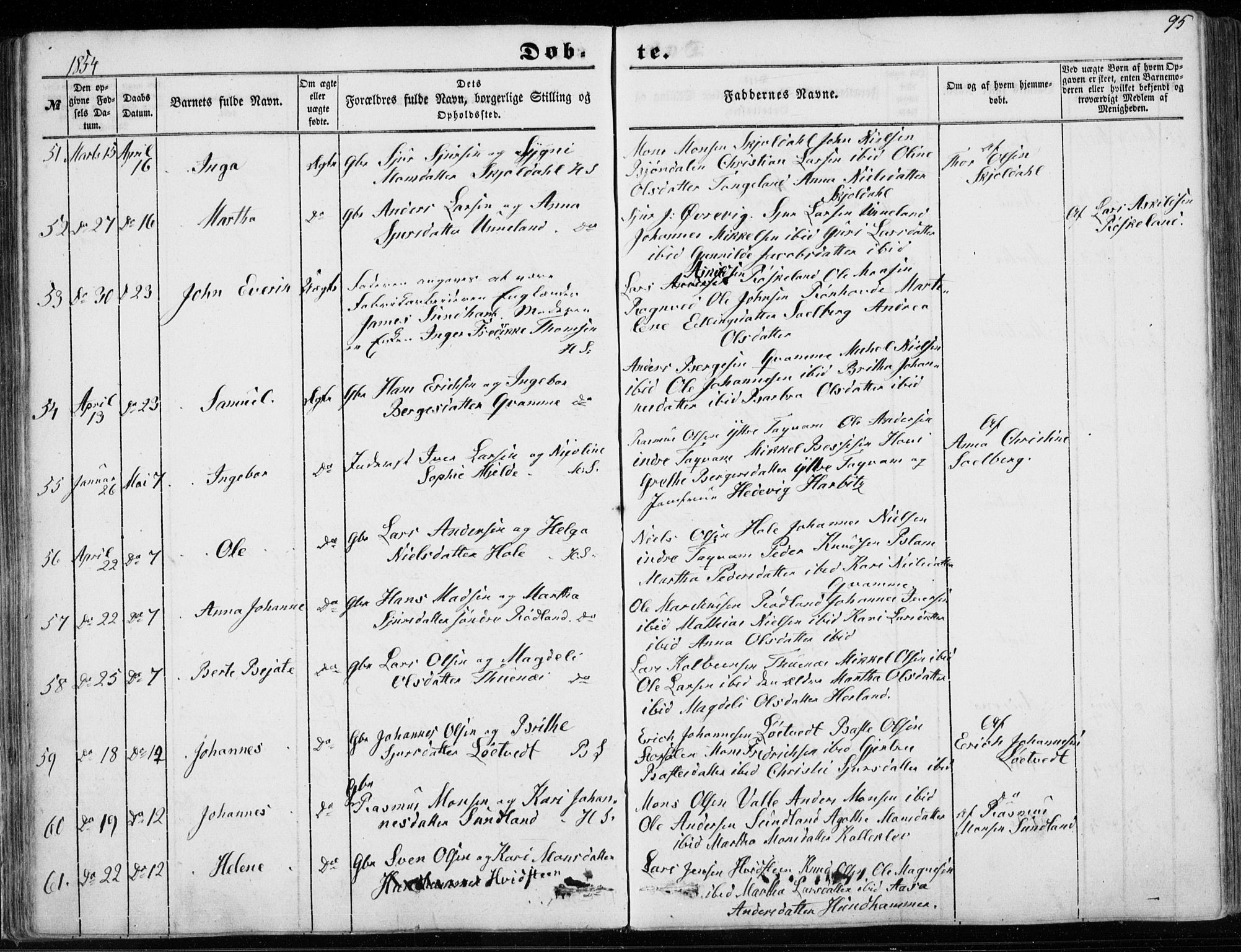 Haus sokneprestembete, AV/SAB-A-75601/H/Haa: Ministerialbok nr. A 16 I, 1848-1857, s. 95
